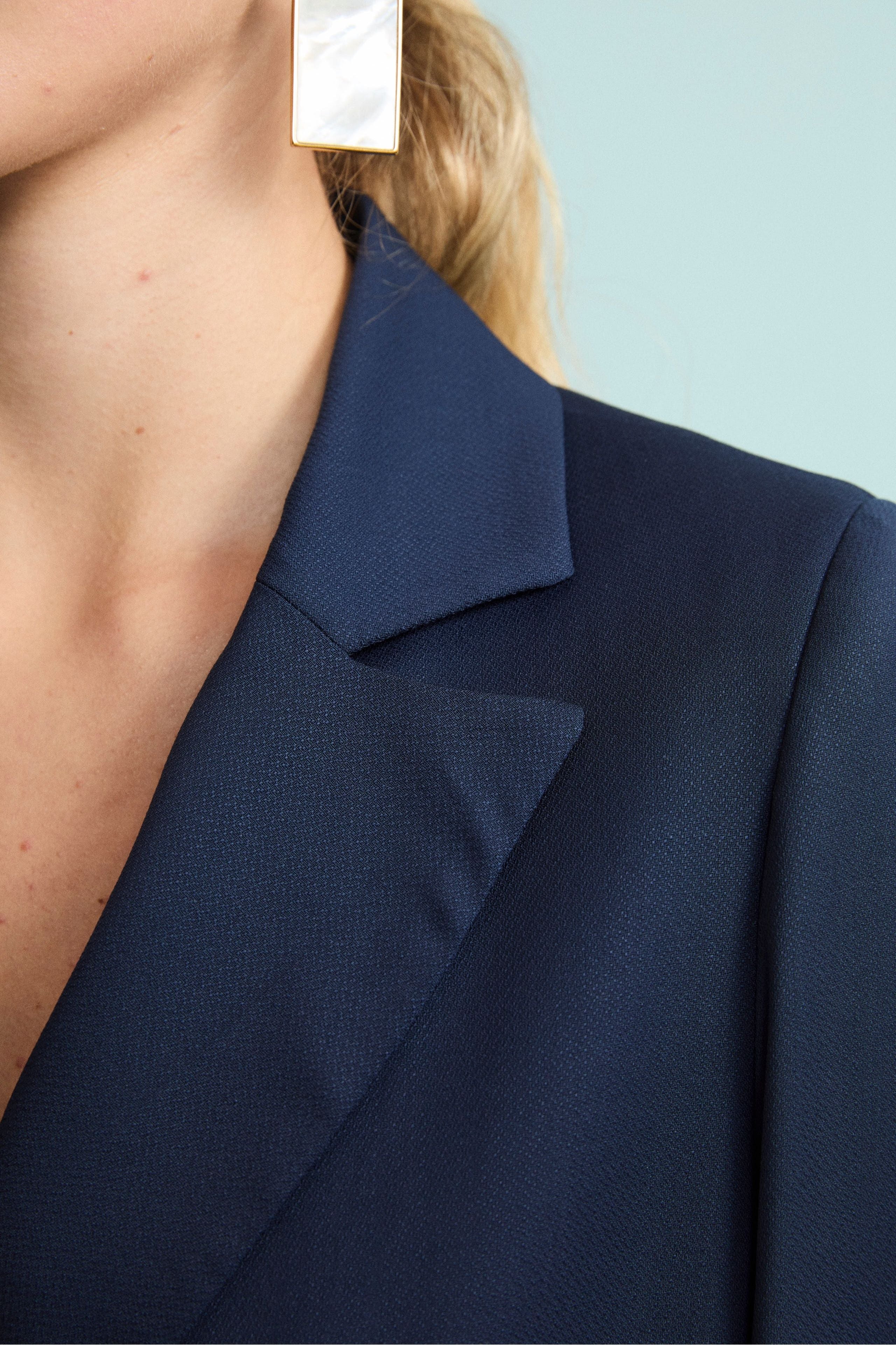 Giacca Elegante Foderata in Lana Vergine - BLU