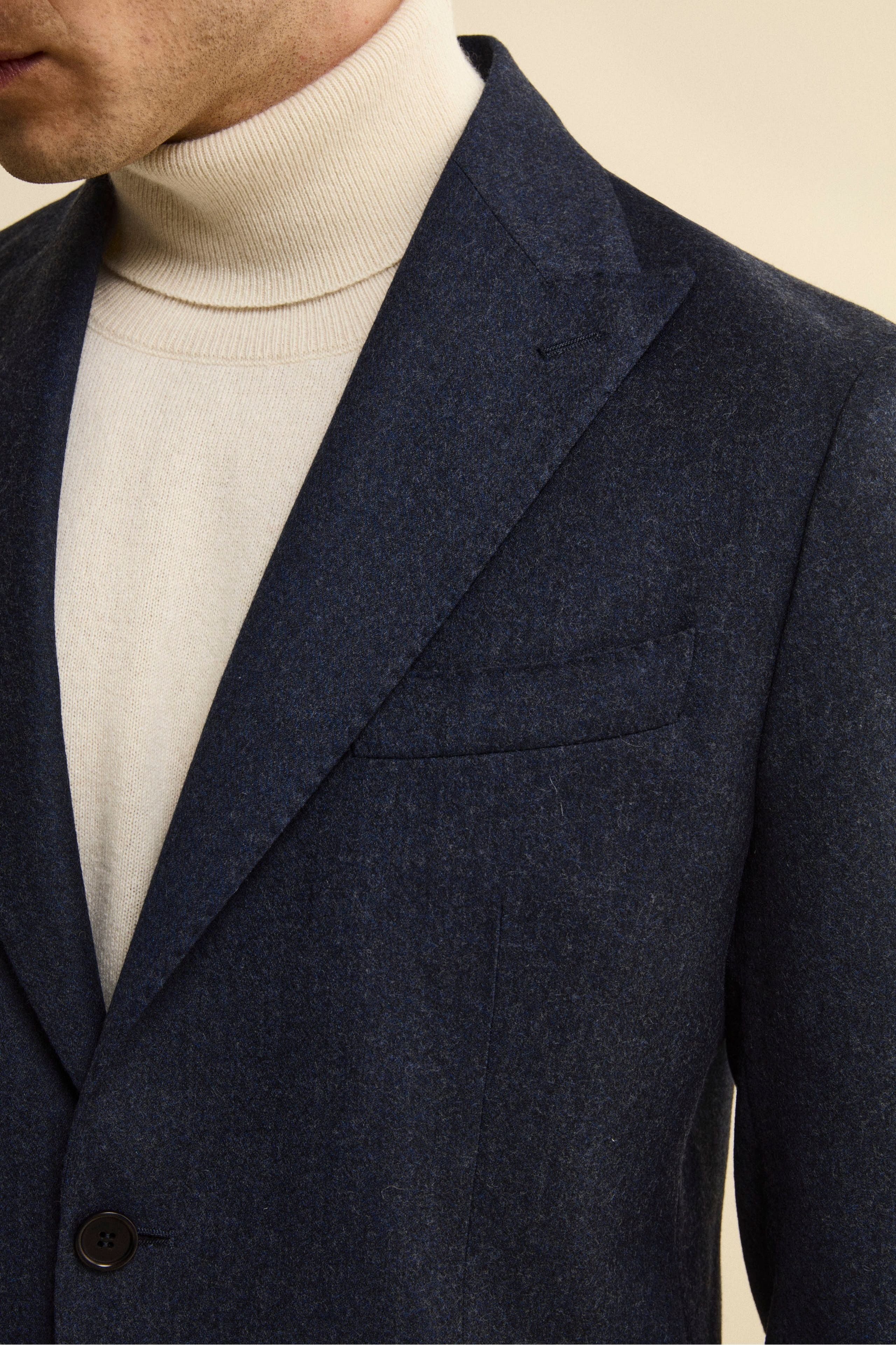 Abito Slim Fit in Misto Cashmere - BLU