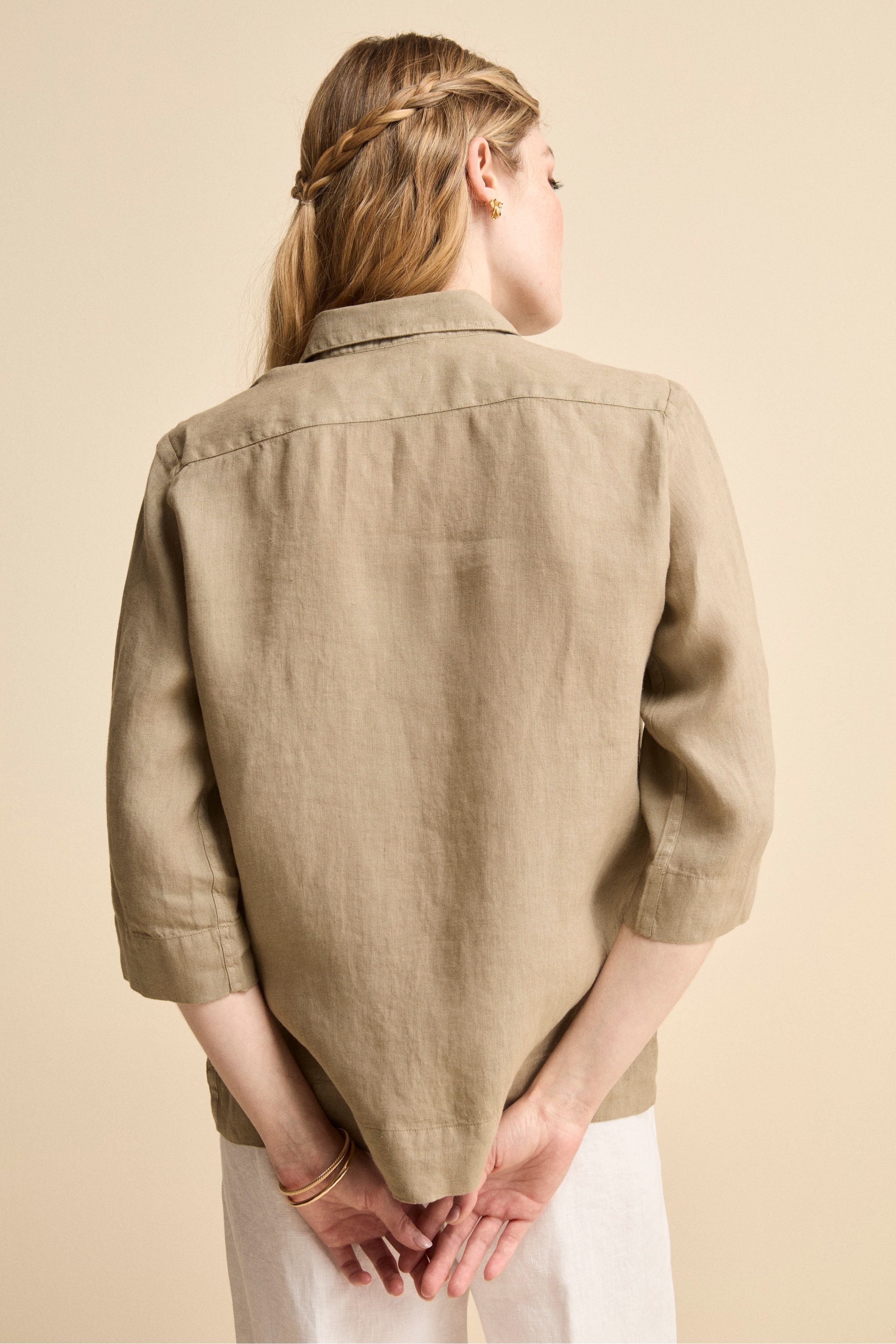 Camicia Boxy in Lino - TORTORA