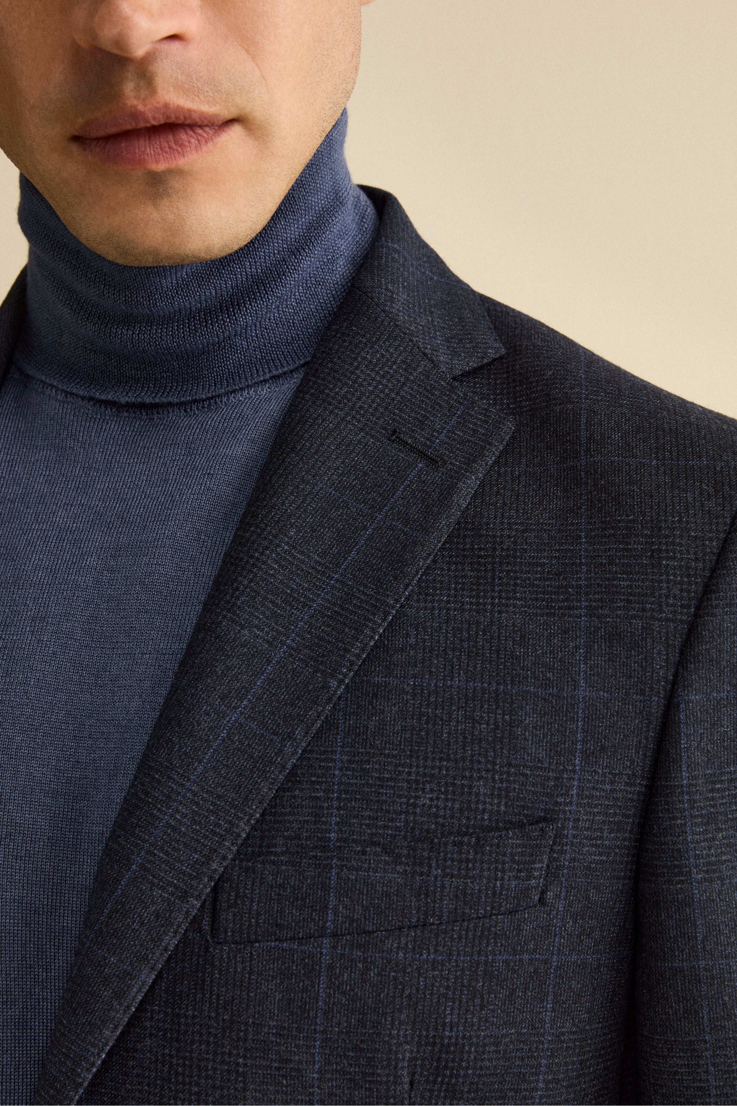 Abito Slim Fit in Lana Vergine con Revers Classico - GALLES BLU