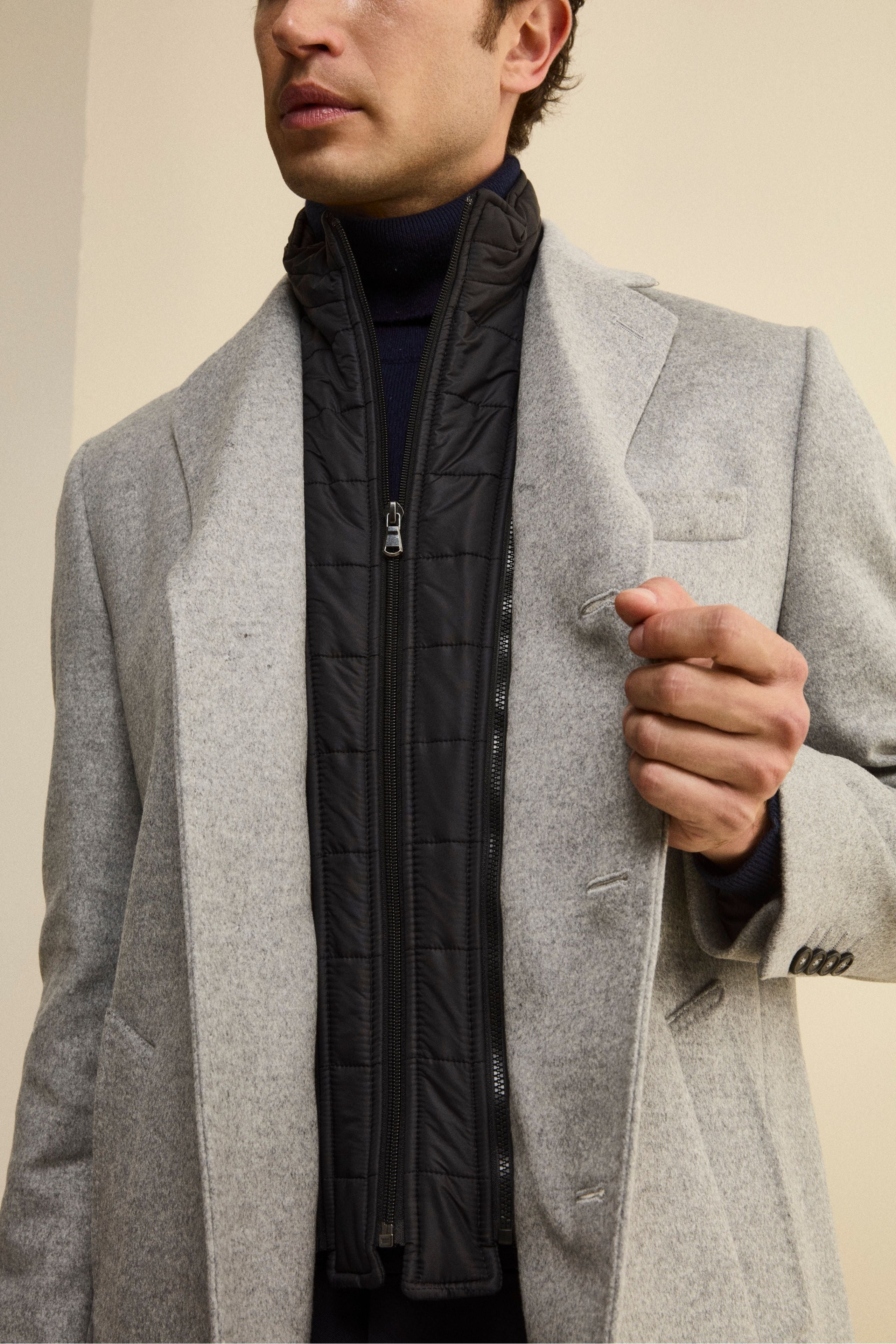Cappotto in lana e cashmere - GRIGIO CHIARO