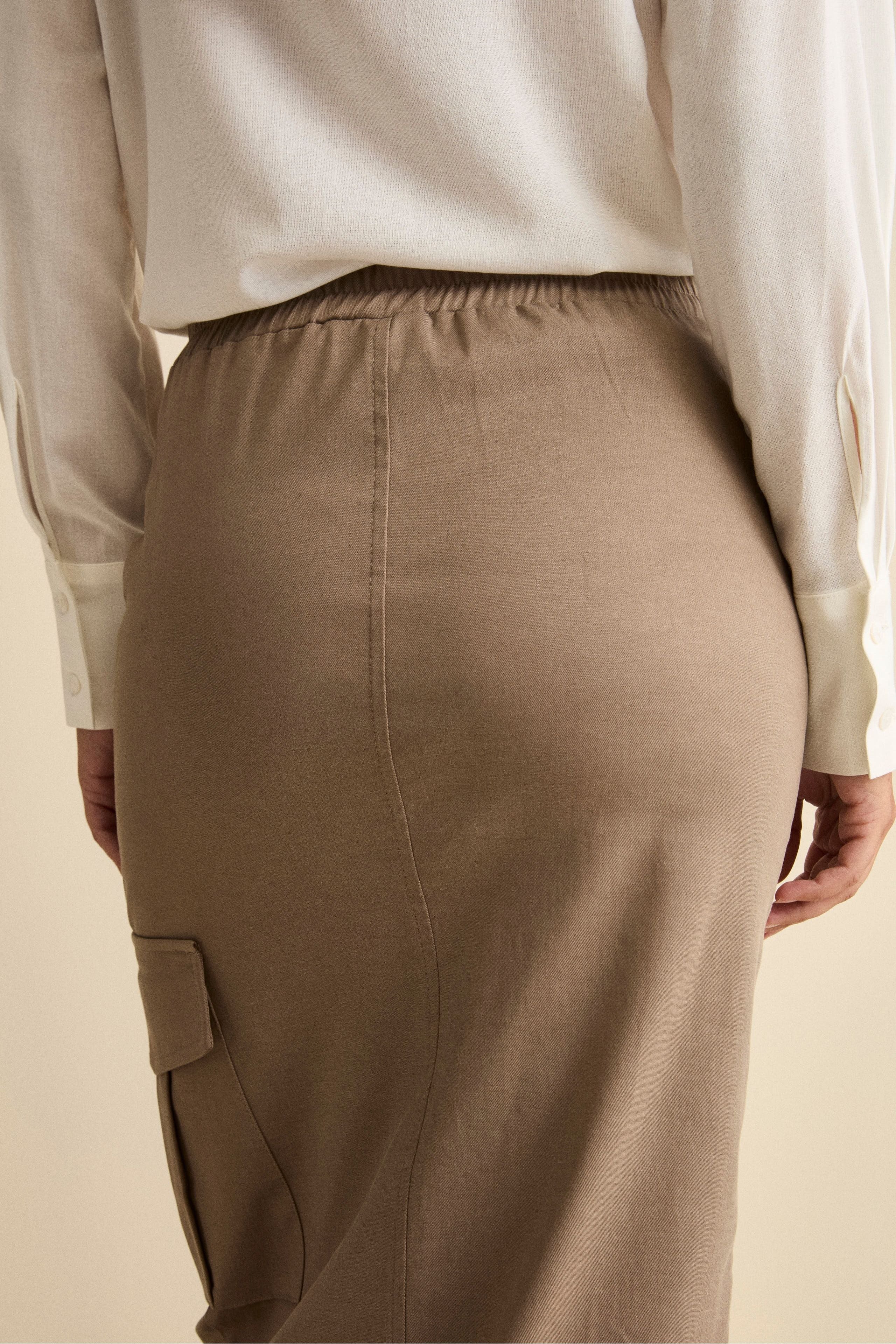 Gonna Lunga con Spacco in Gabardina - TORTORA