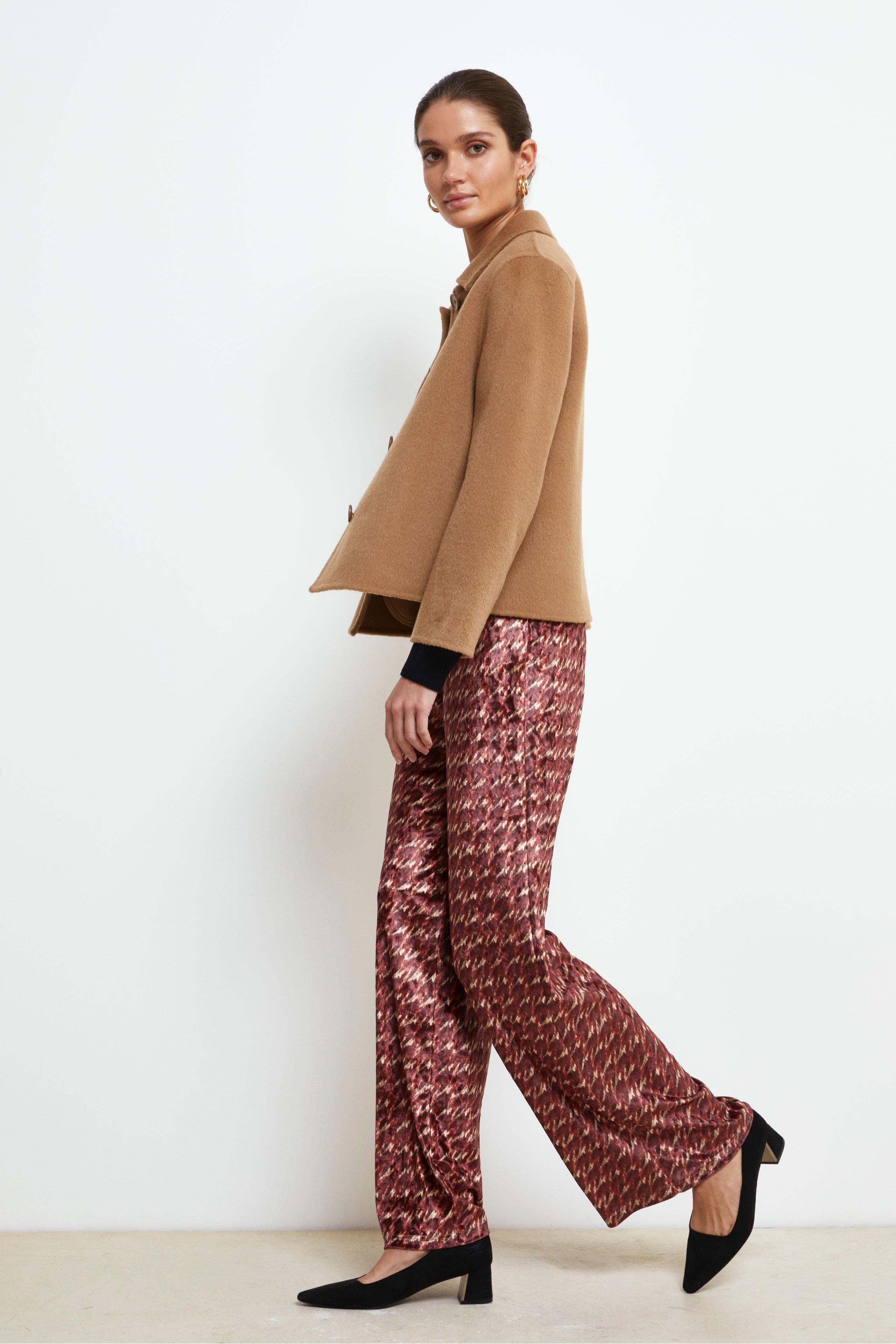 Pantalone Palazzo in Velluto - FANT. BORDEAUX