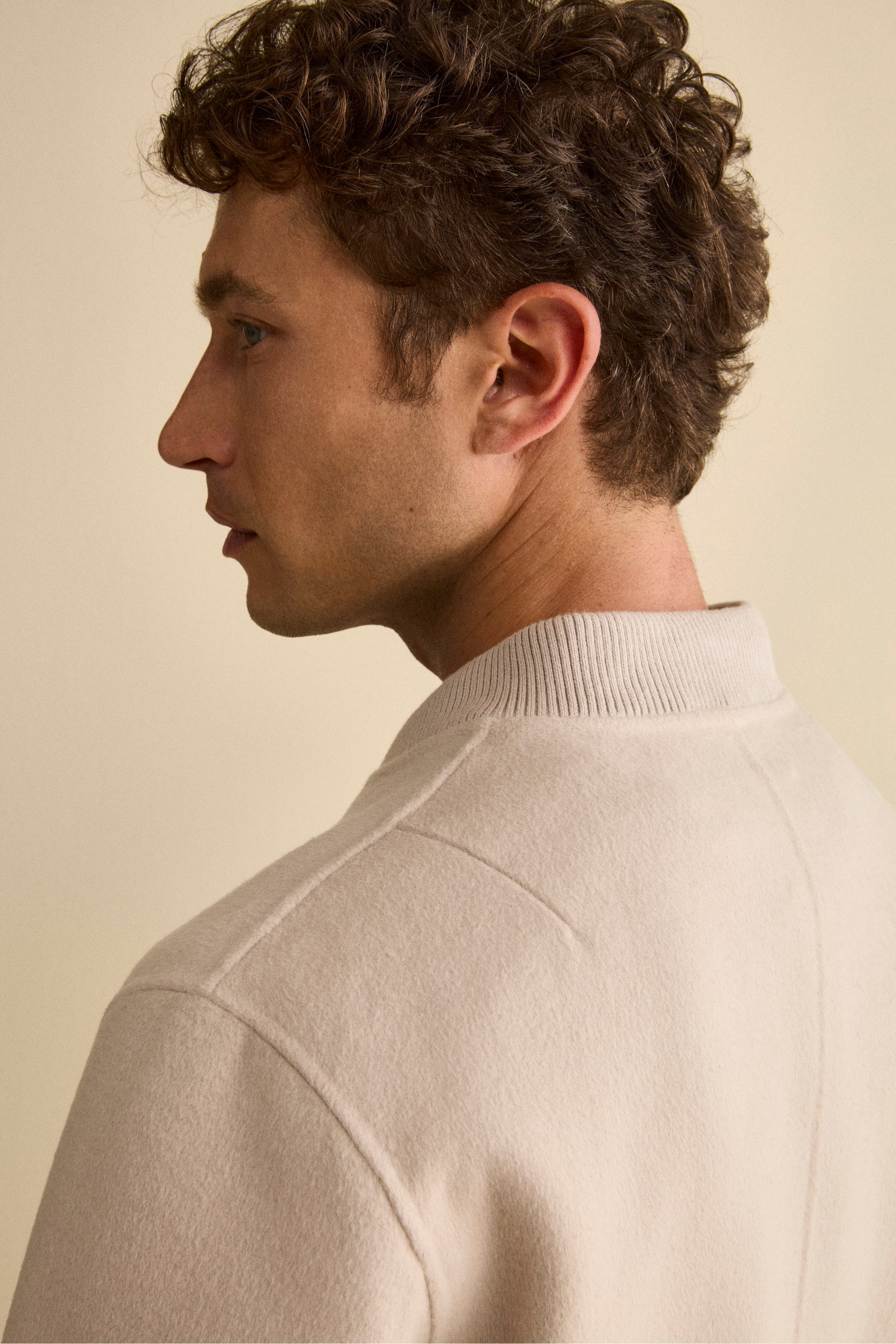 Bomber in Lana con Zip - GHIACCIO