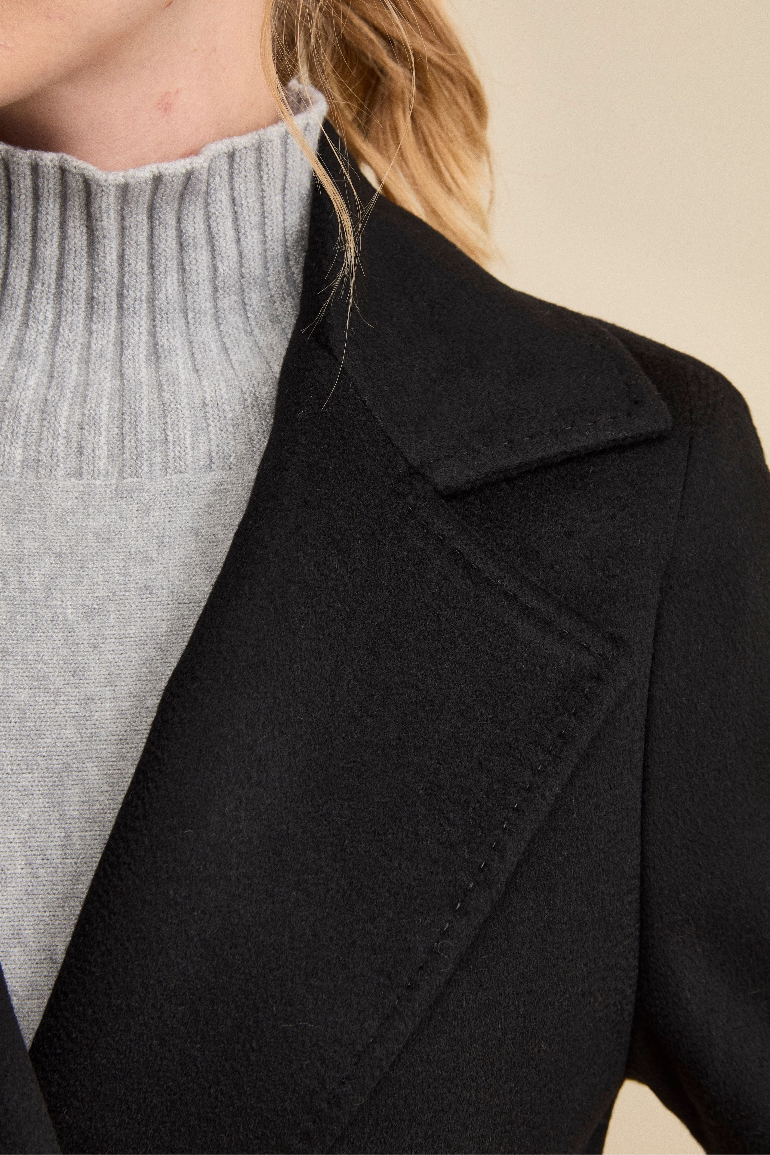Cappotto Vestaglia Lungo in Cashmere - NERO