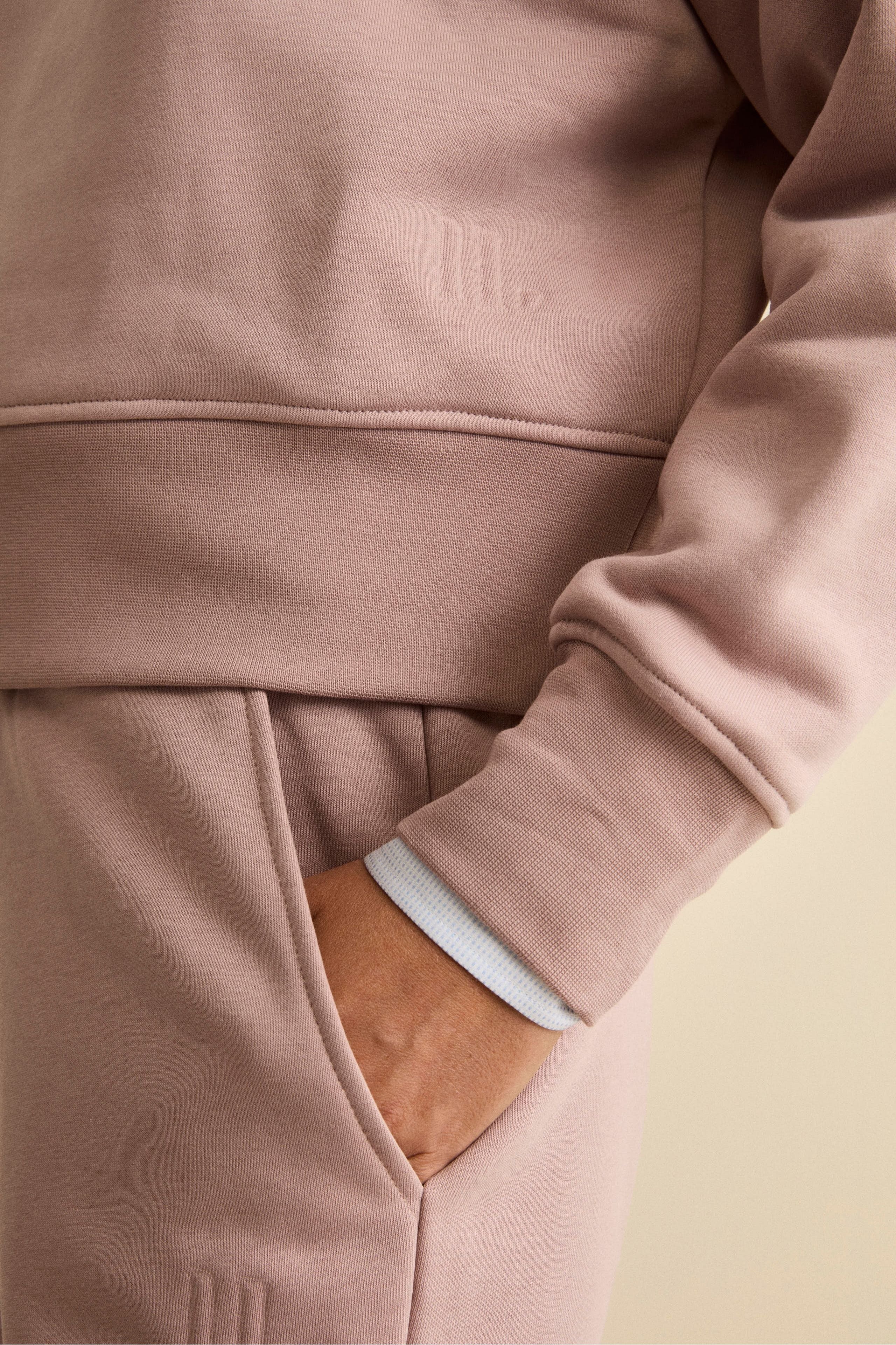 Felpa Over Girocollo in Cotone - ROSA ANTICO