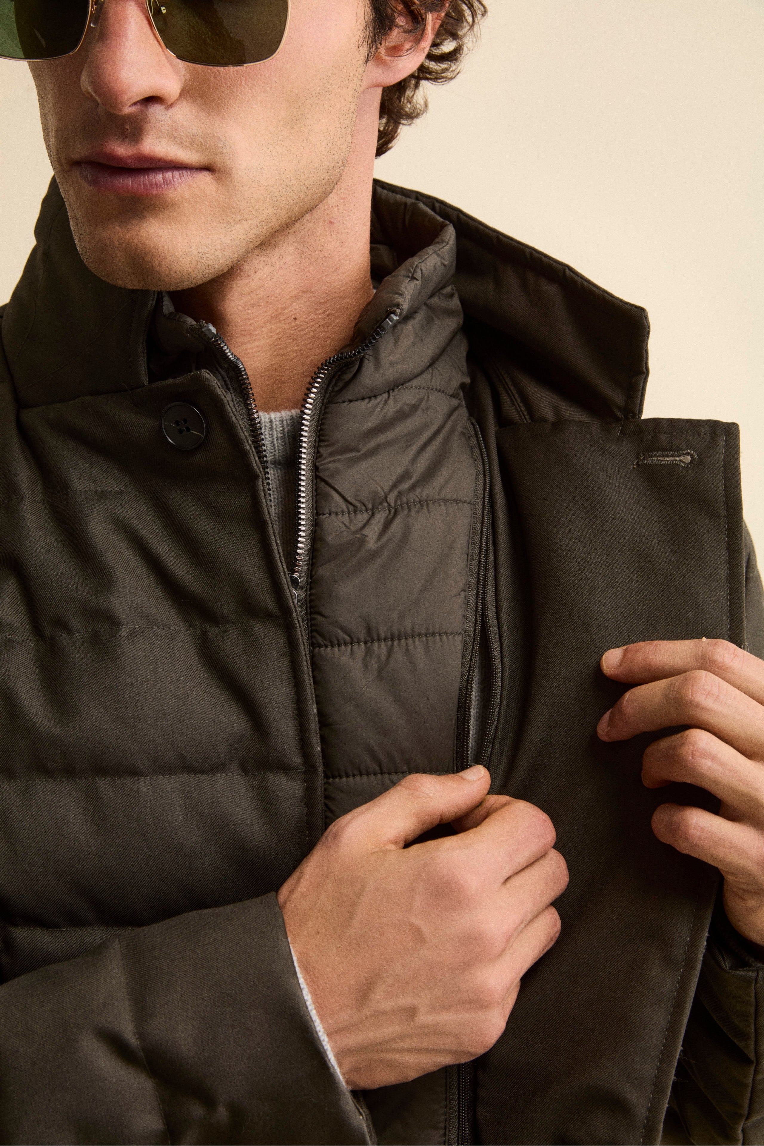 Giubbotto imbottito con Pettorina - T.MORO MELANGE