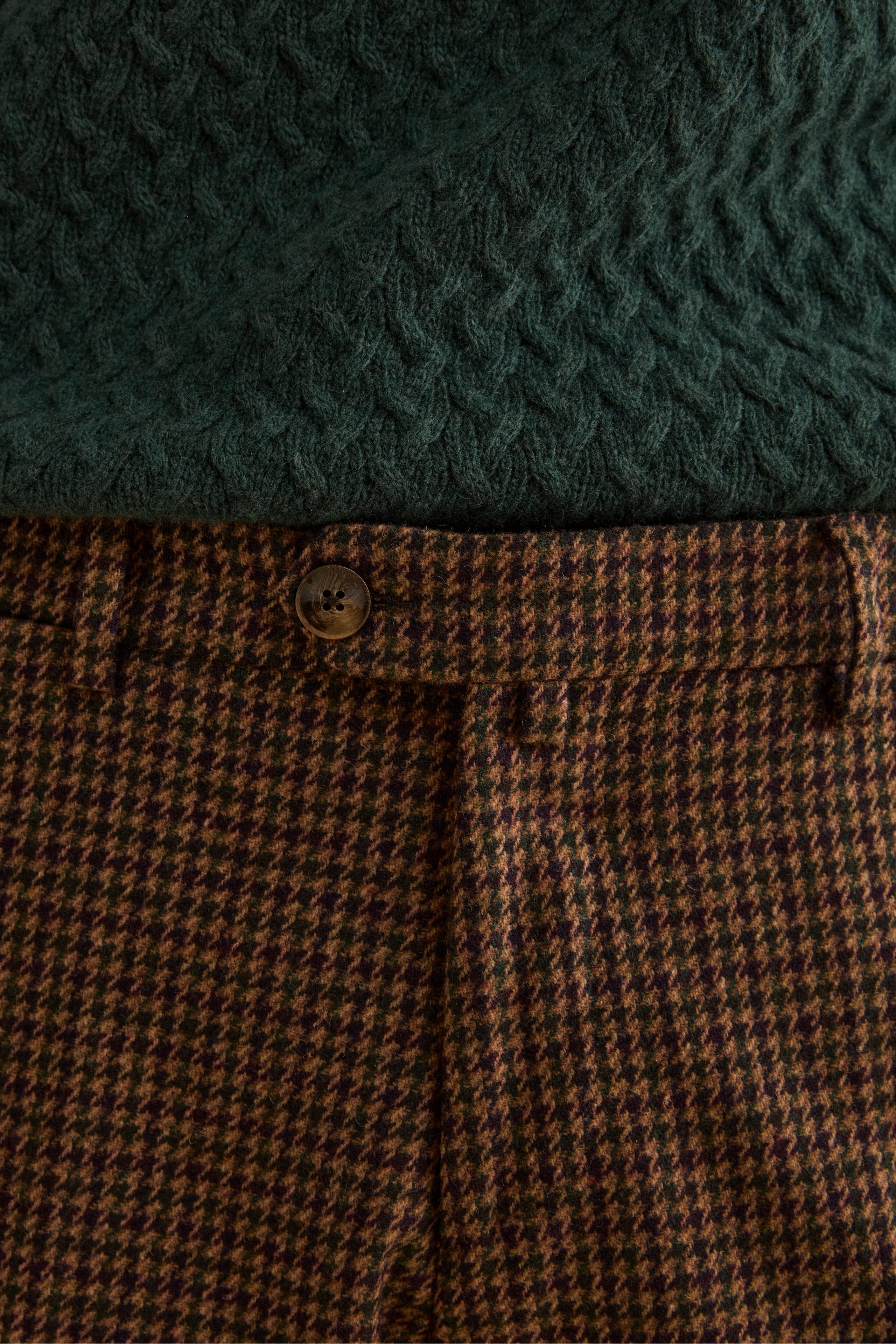 Pantalone Fantasia Slim Fit in Misto Lana - P/P CAMMELLO
