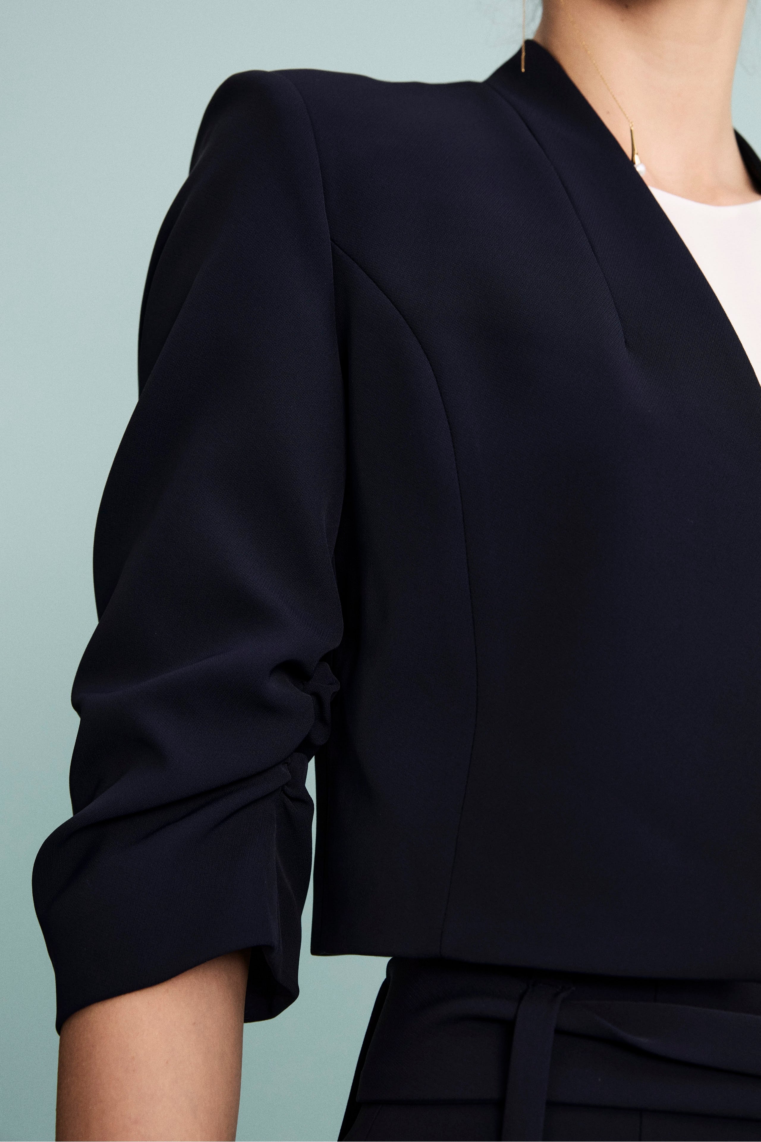 Bolero Elegante Foderato da Cerimonia - BLU