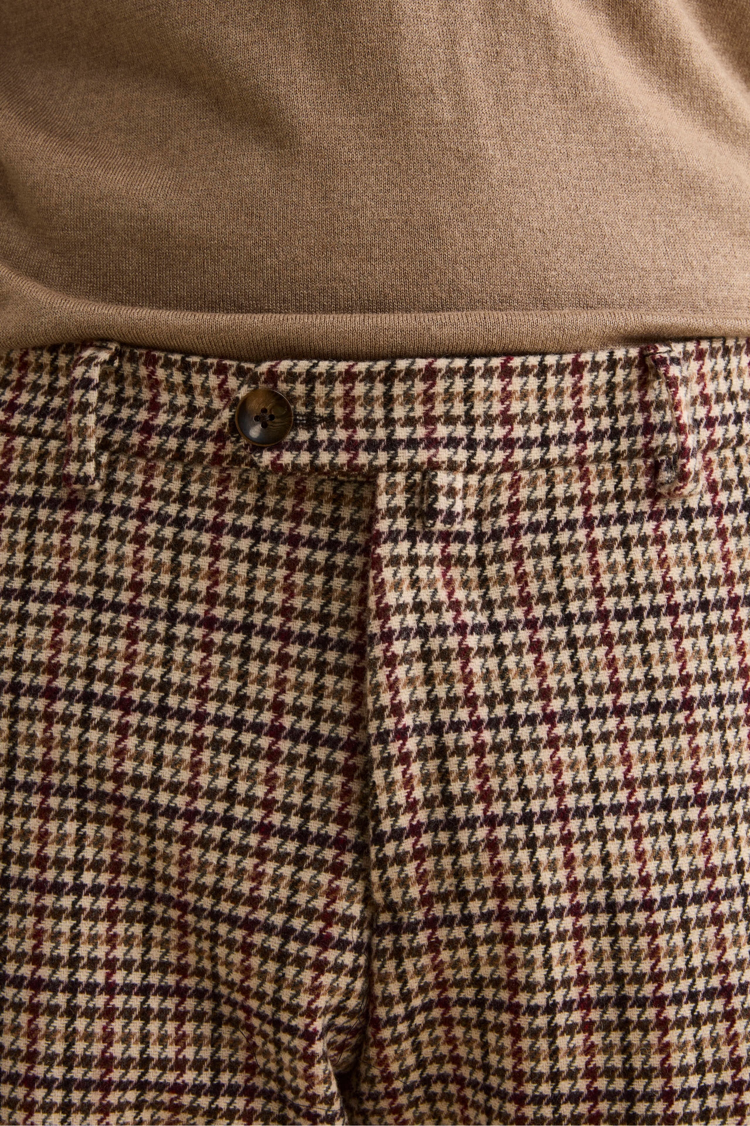 Pantalone Fantasia Slim Fit in Misto Lana - P/POULE BEIGE