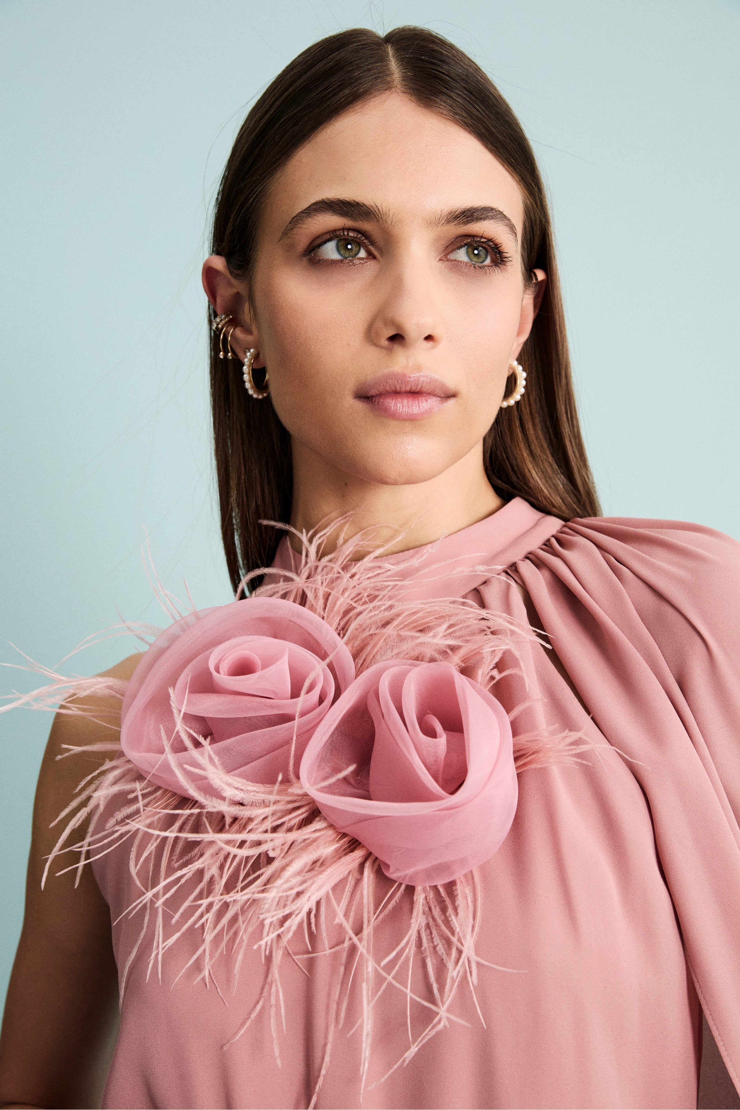 Tuta Cerimonia in Georgette Plissettata - ROSA ANTICO