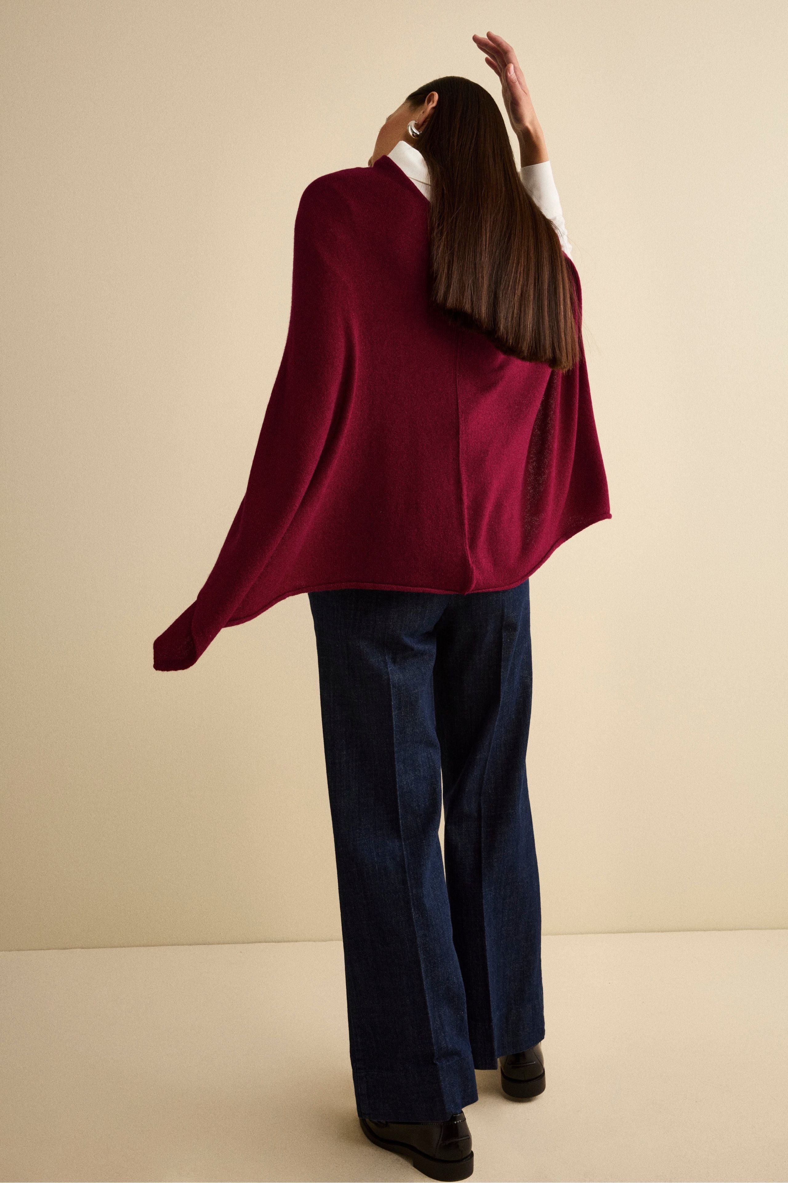 Mantella in cashmere da donna - BORDEAUX