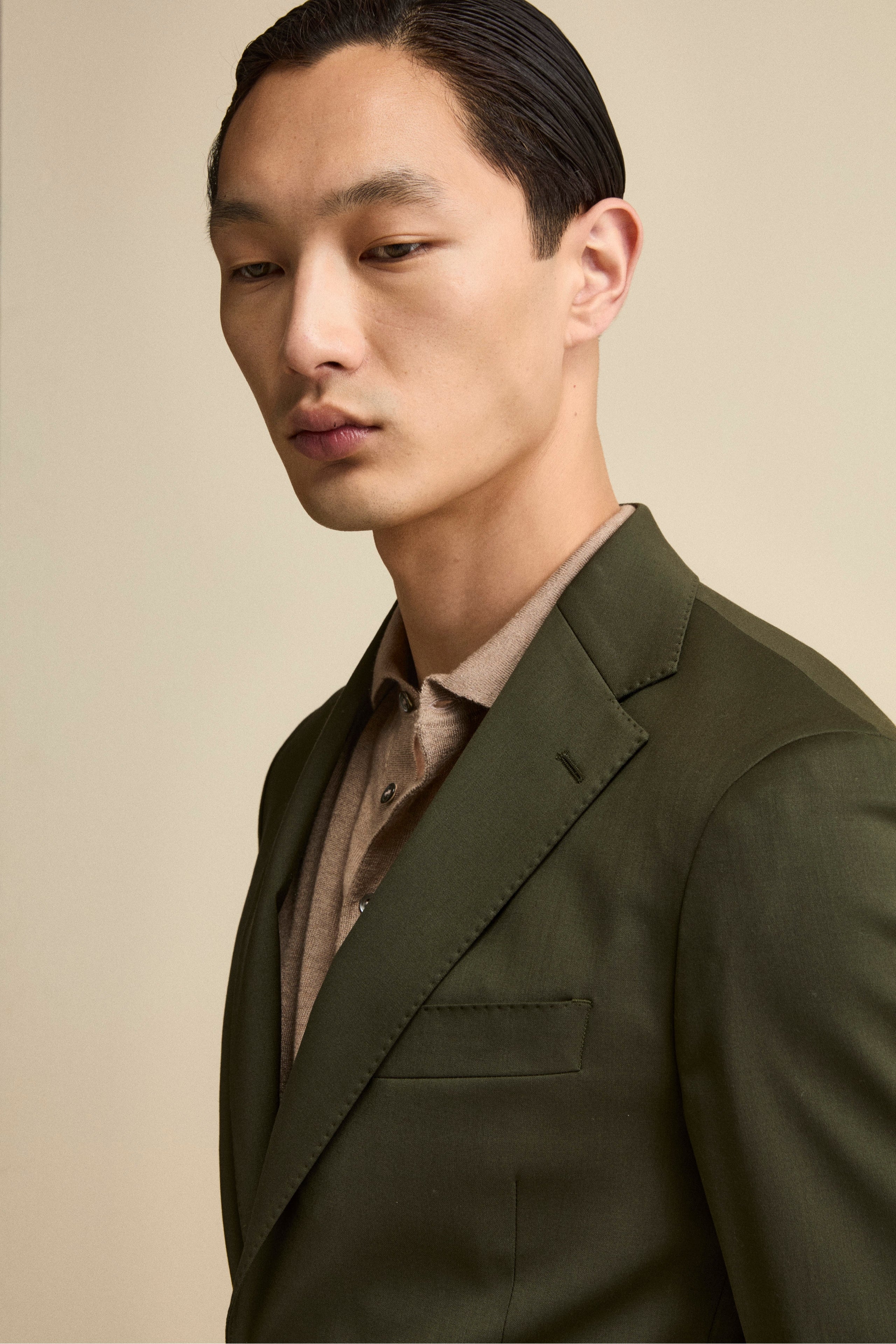 Abito Foderato Monopetto in Lana Slim Fit - VERDONE