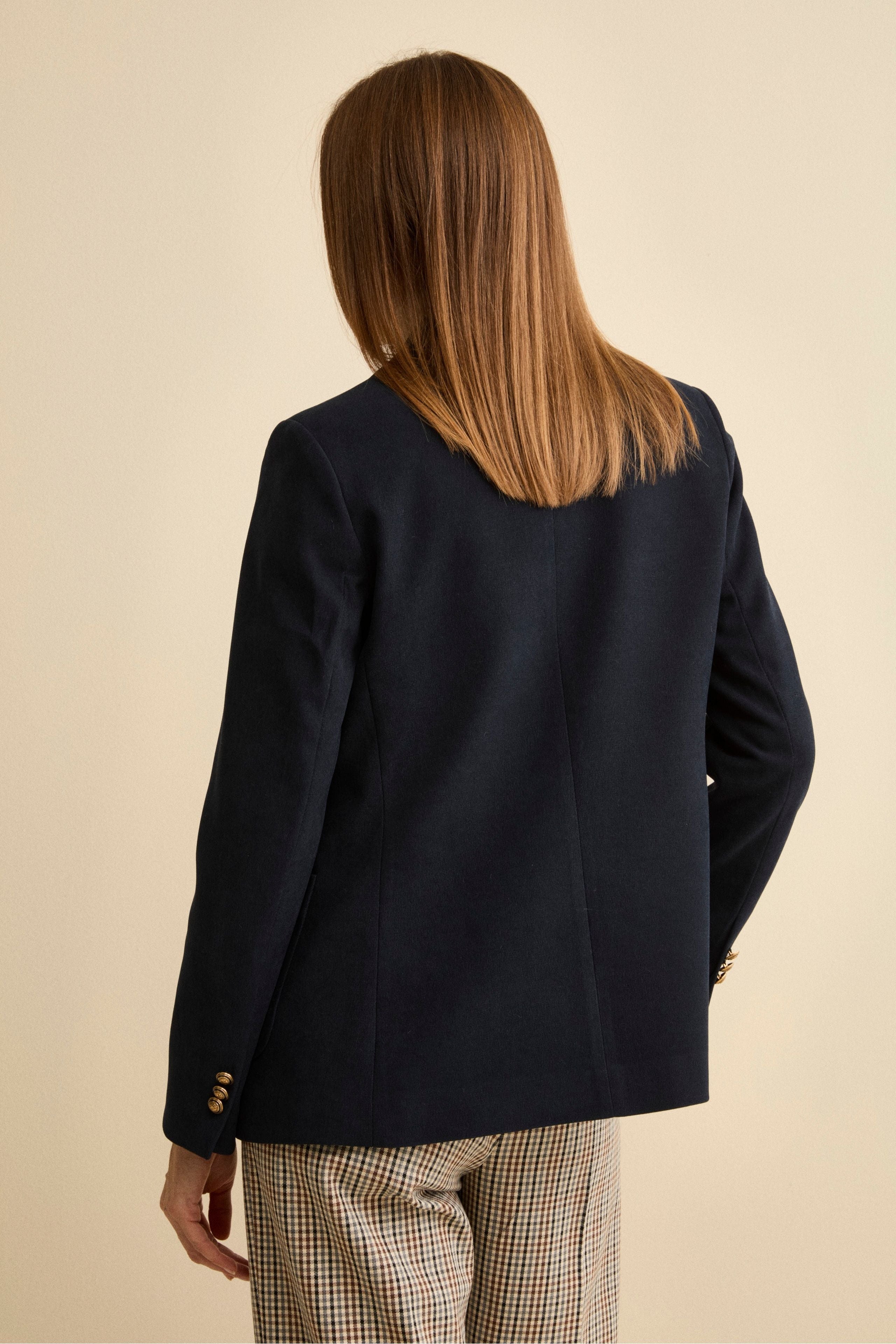 Giacca Foderata Monopetto in Velluto - BLU