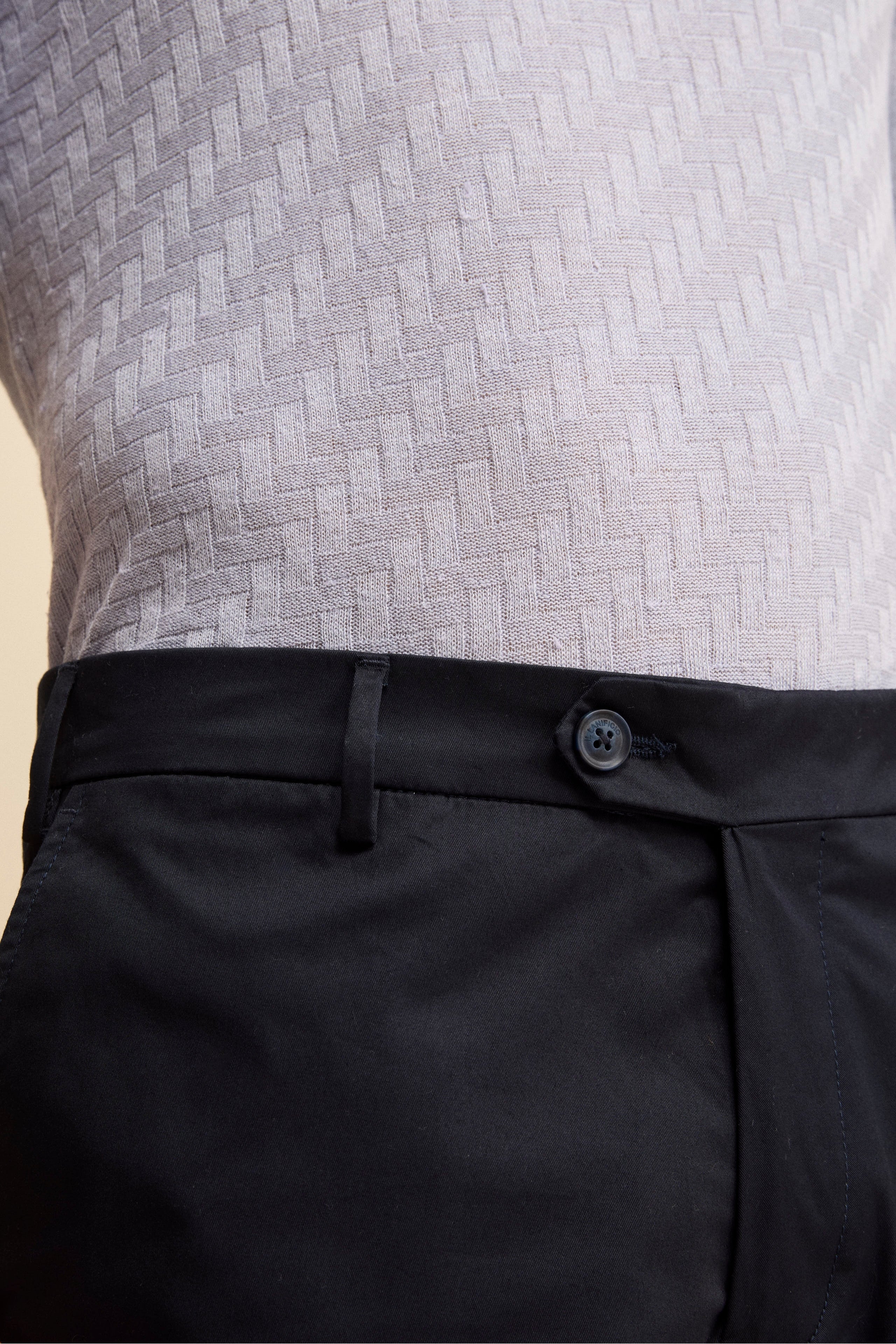 Pantalone Regular Fit in Gabardina - NAVY