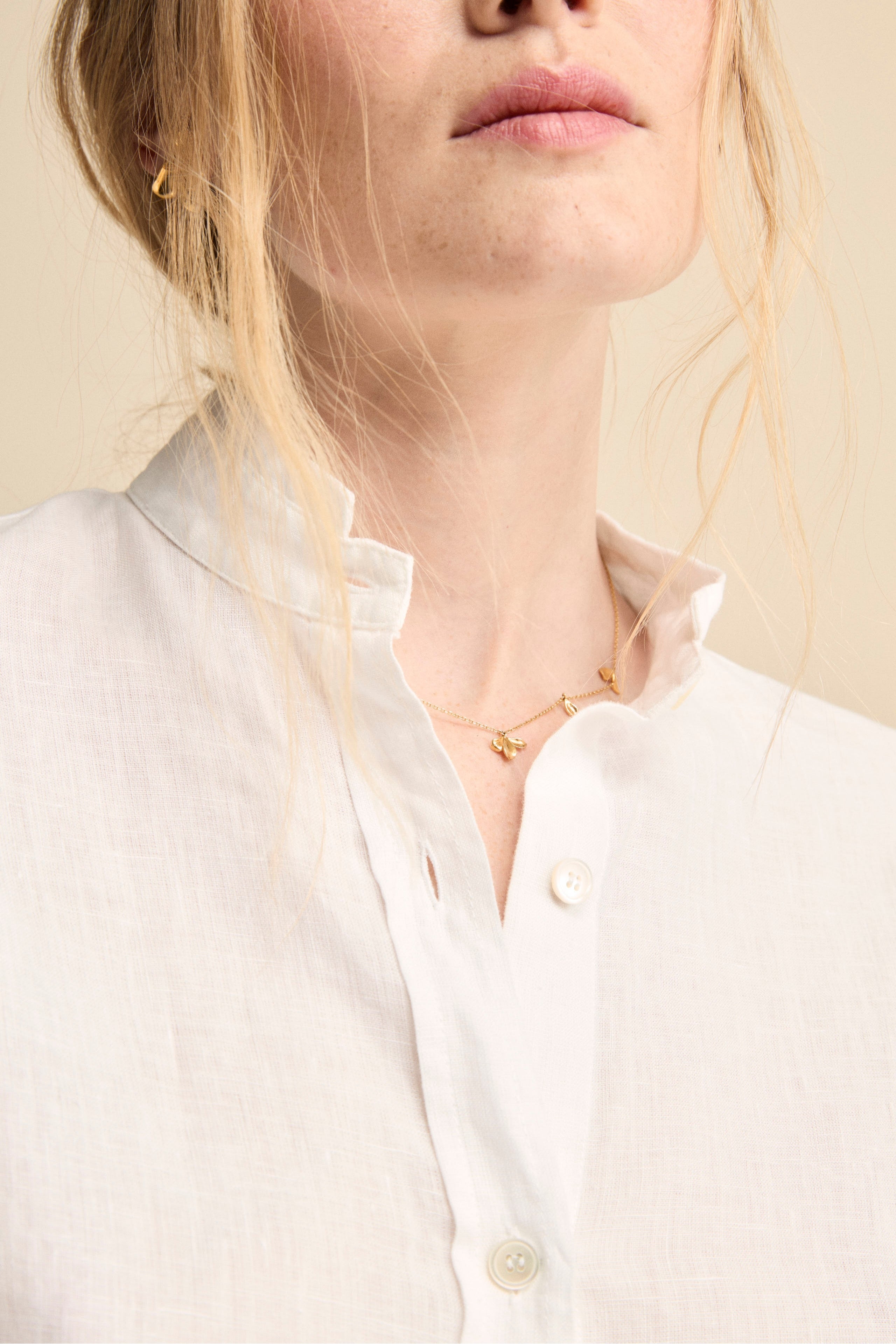 Camicia Over Coreana in Lino - BIANCO