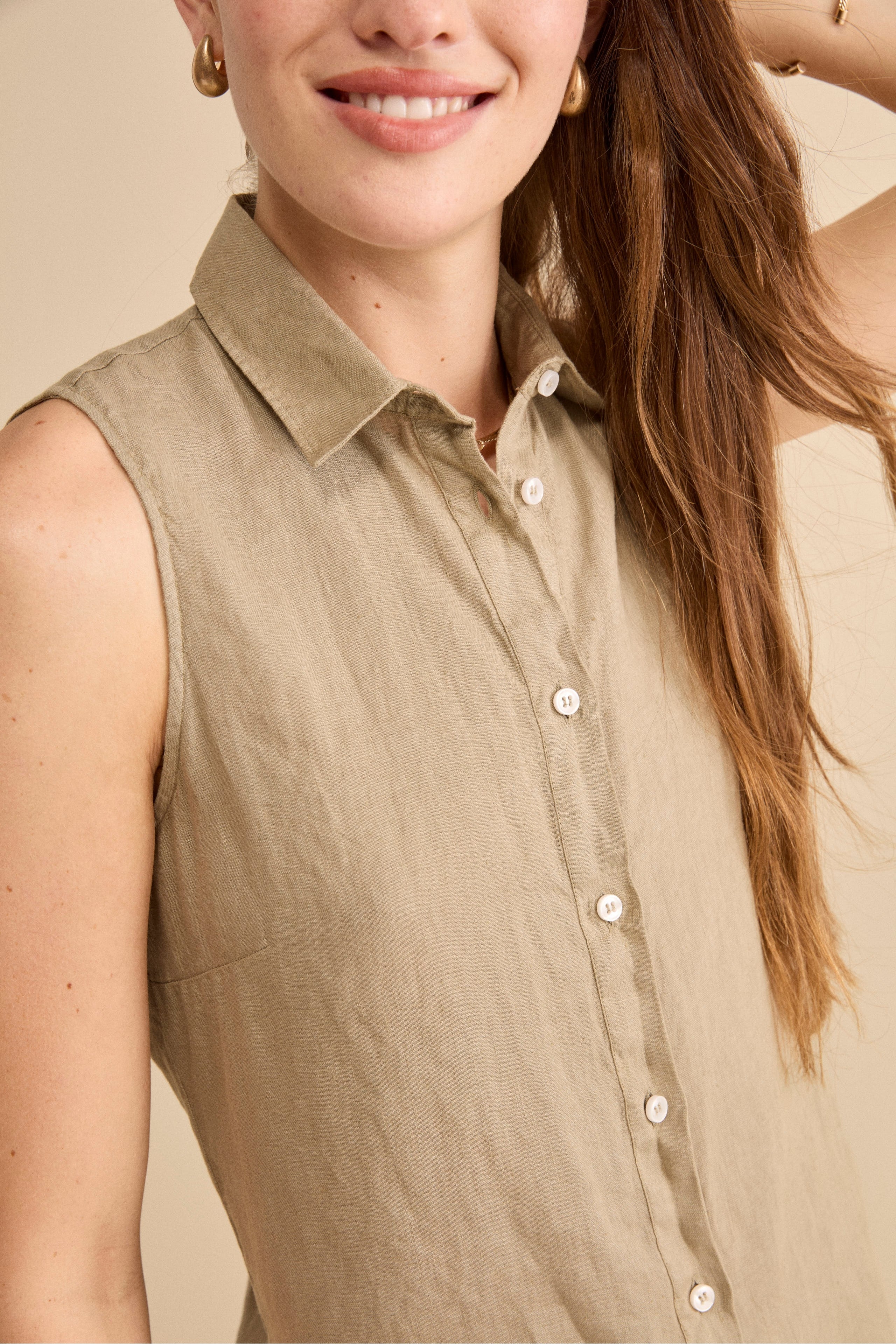 Camicia Over Smanicata in Lino - TORTORA