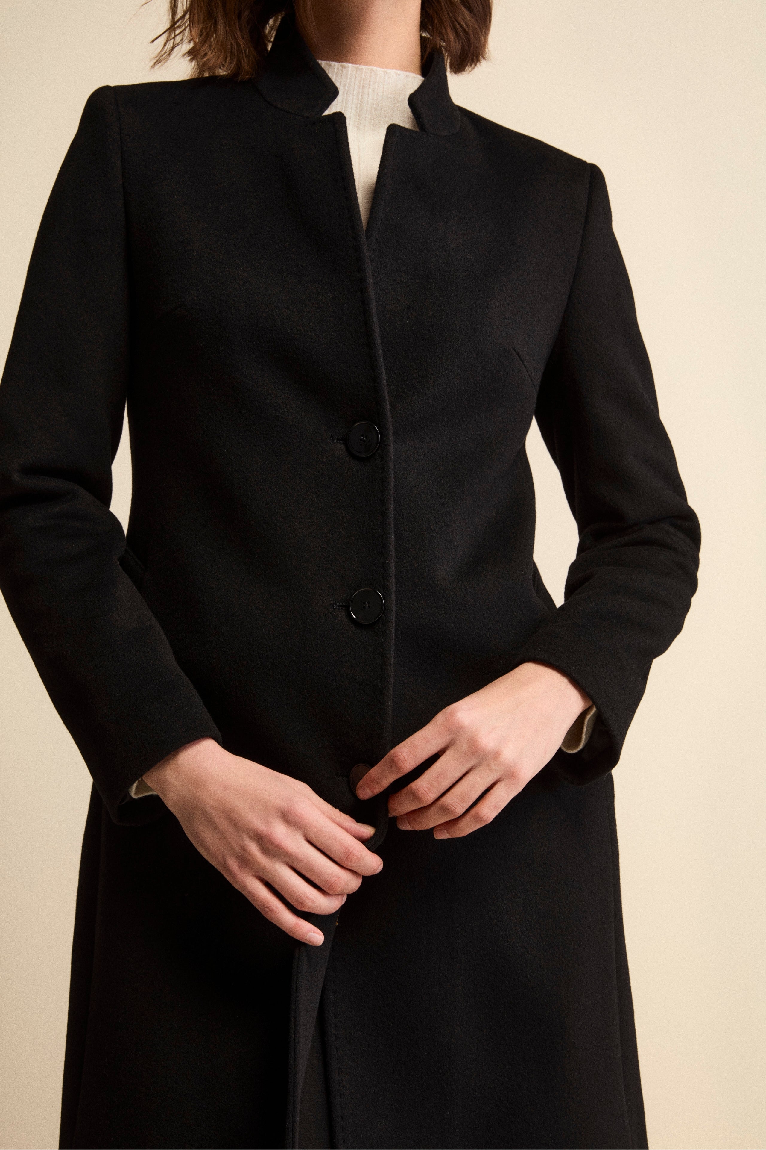 Cappotto in cashmere da donna - NERO