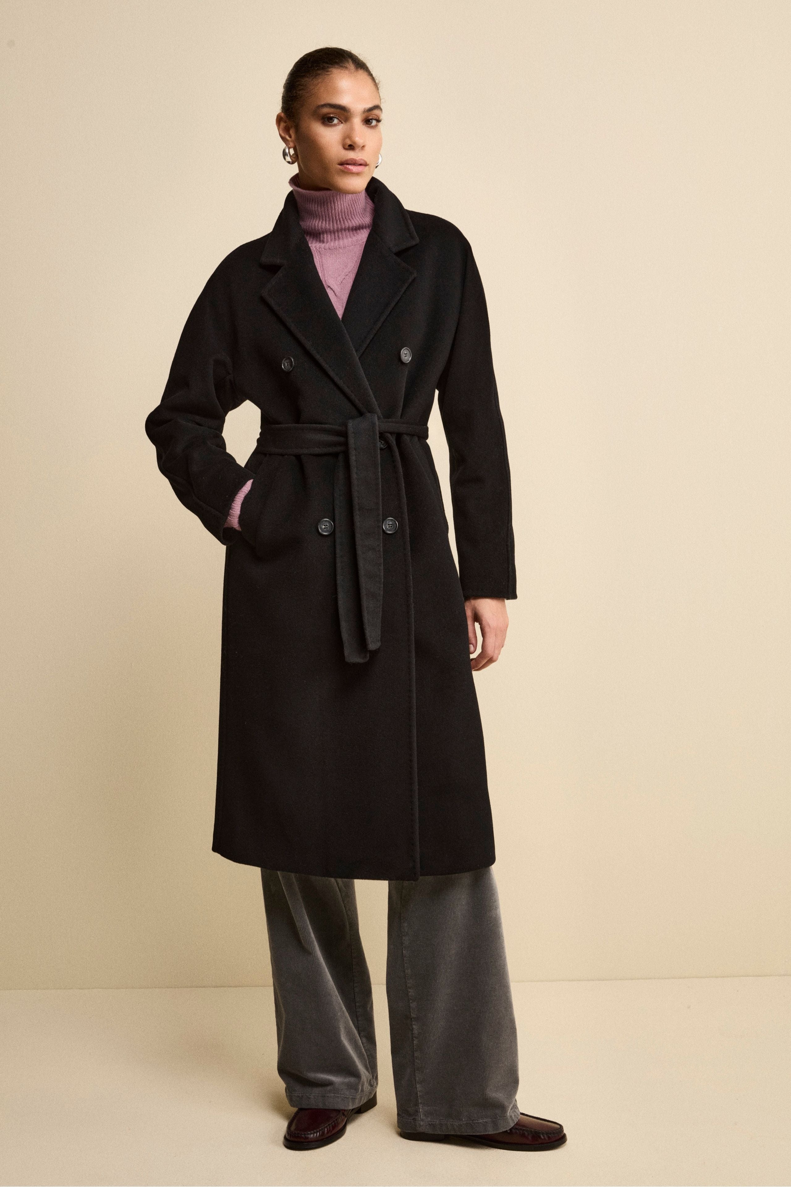 Pantalone Gamba Larga in Velluto a Coste - GRIGIO