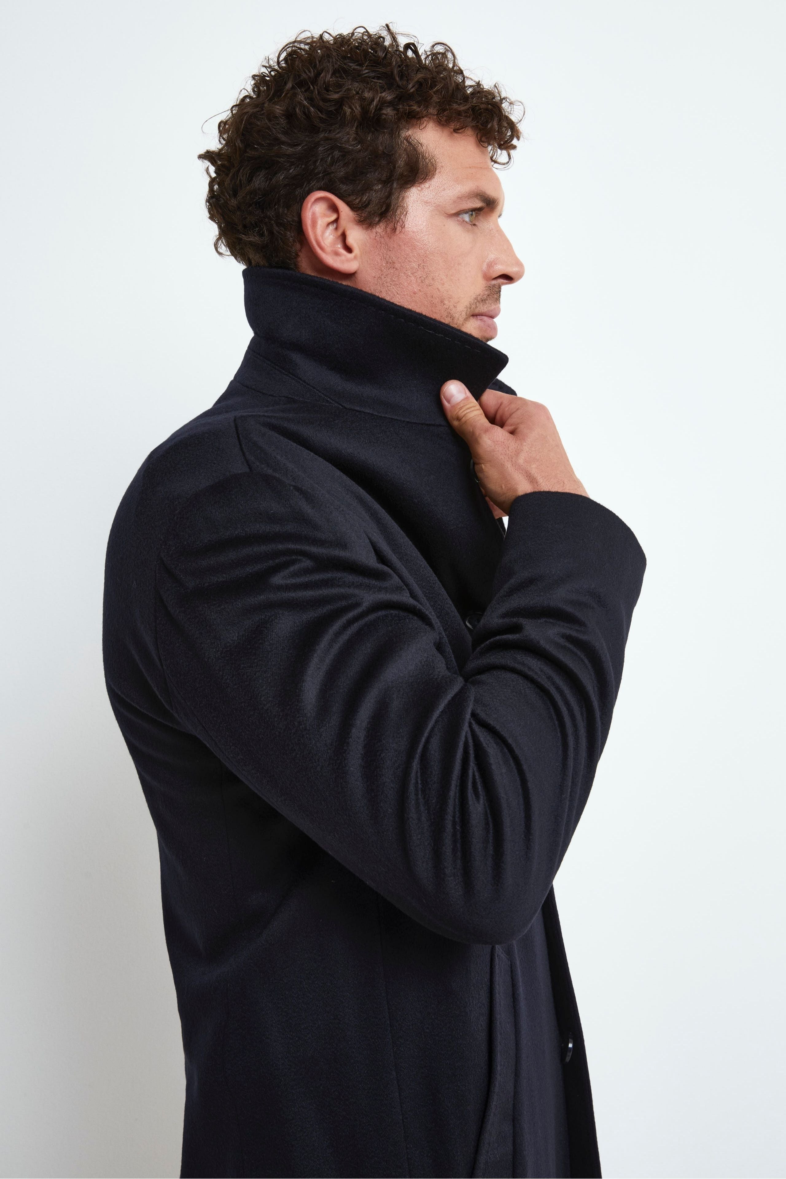 Cappotto Foderato in Cashmere - BLU