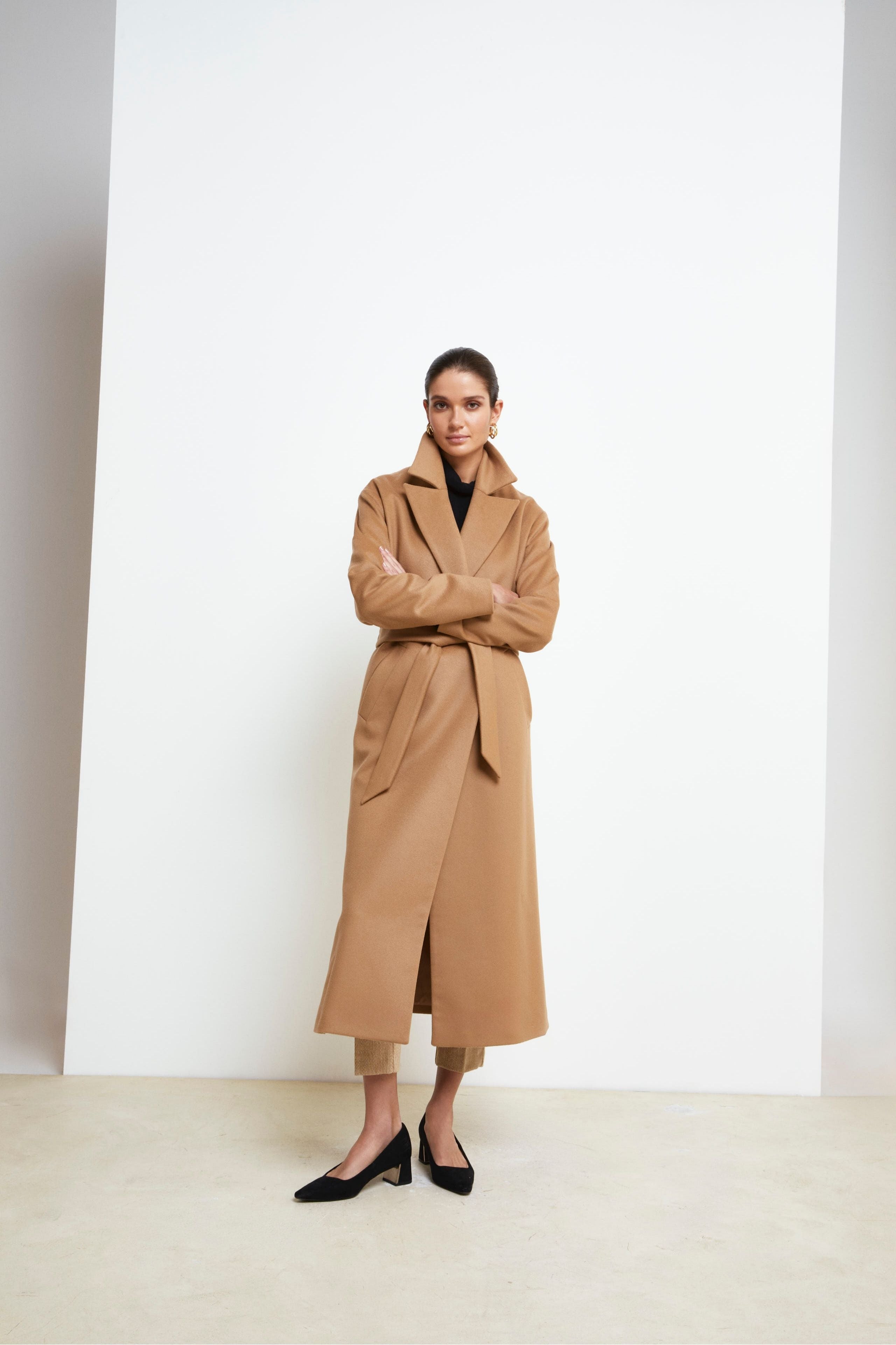 Pantalone Sigaretta in Lana - BEIGE SPIGATO