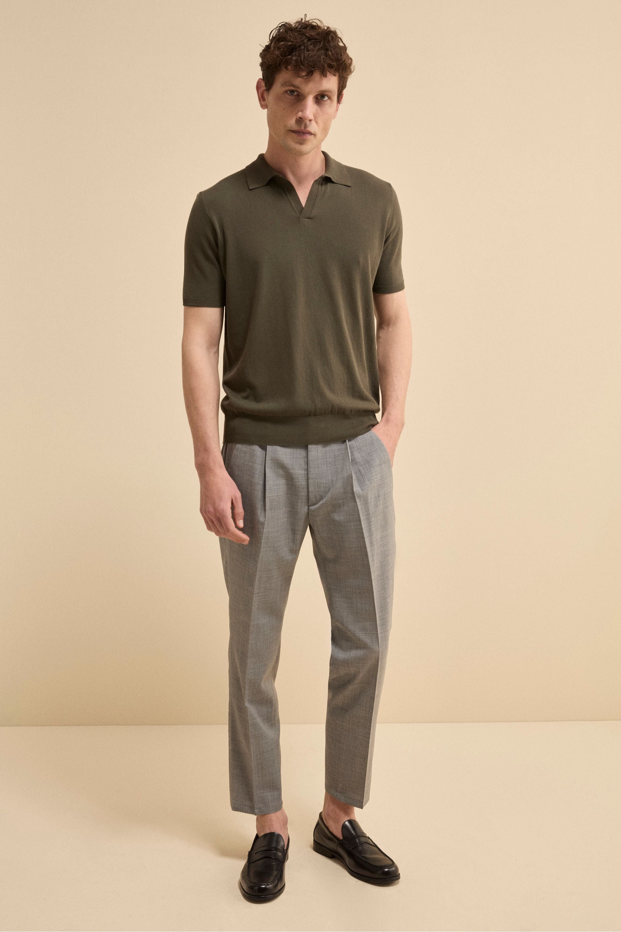 Polo in Maglia di Cotone Crêpe - VERDONE