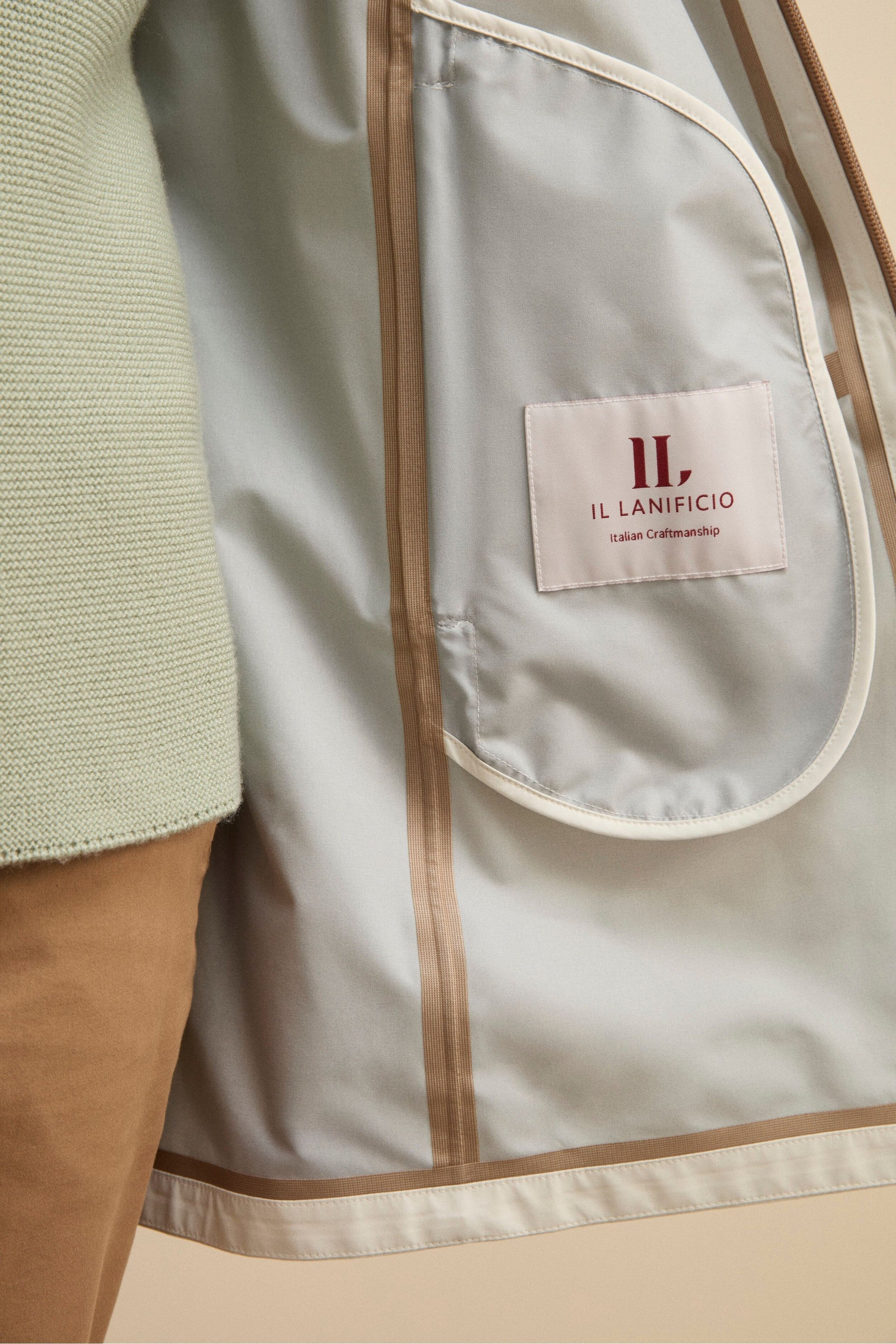 Giacca Impermeabile con Zip e Cappuccio - BIANCO