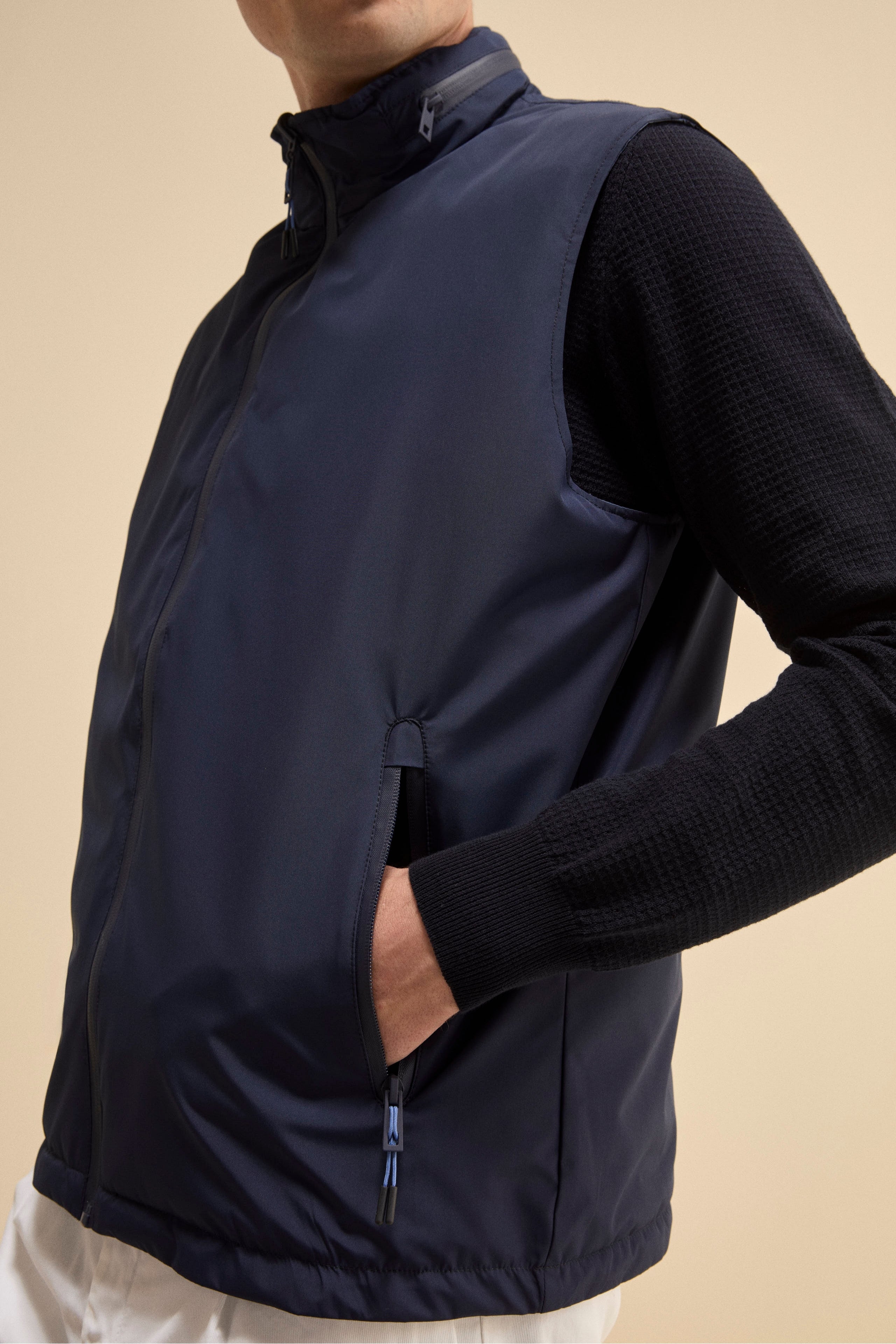 Gilet Reversibile Imbottito con Zip - BLU