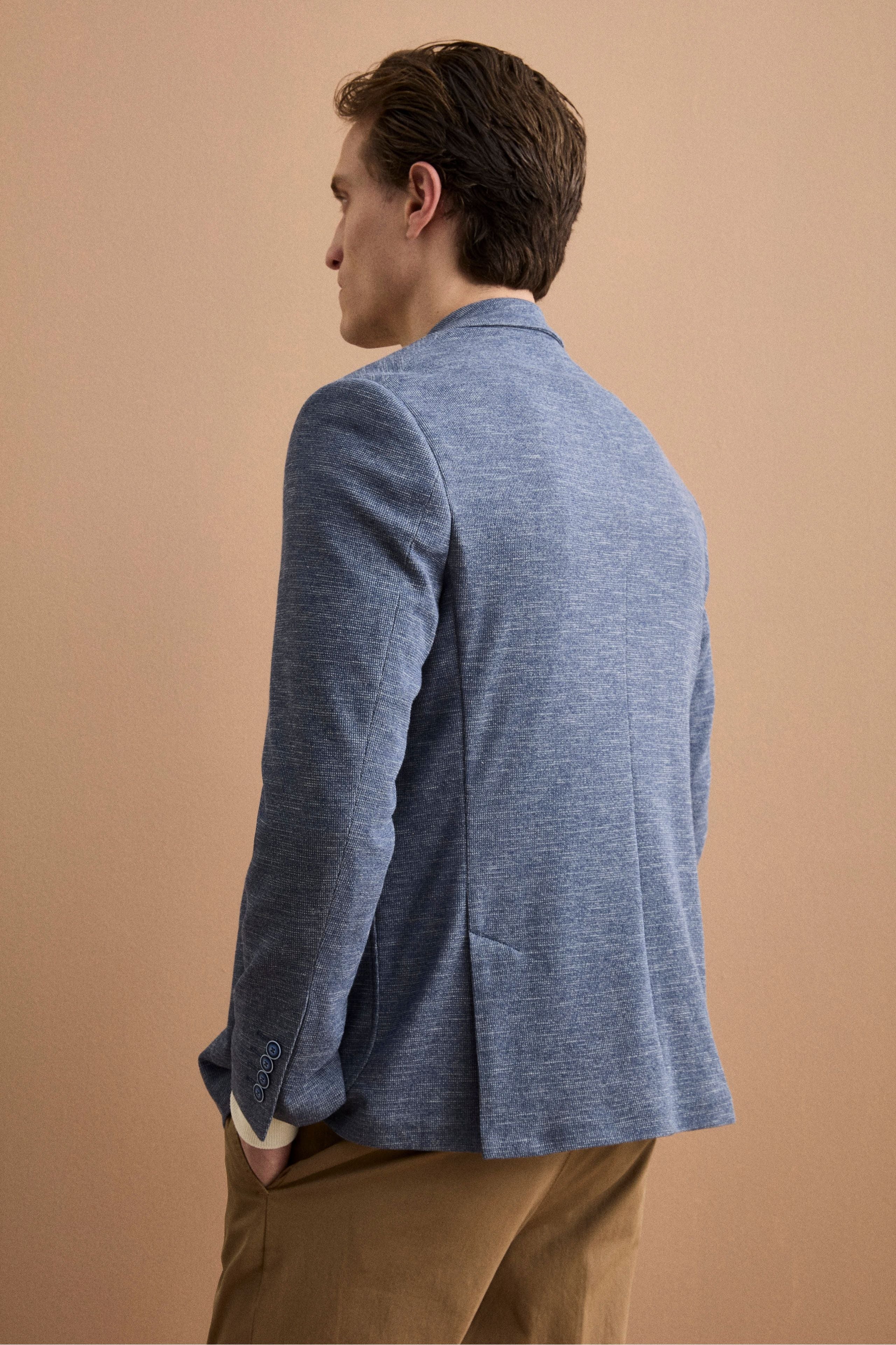 Giacca Semifoderata Comfort Fit in Misto Cotone - BLU