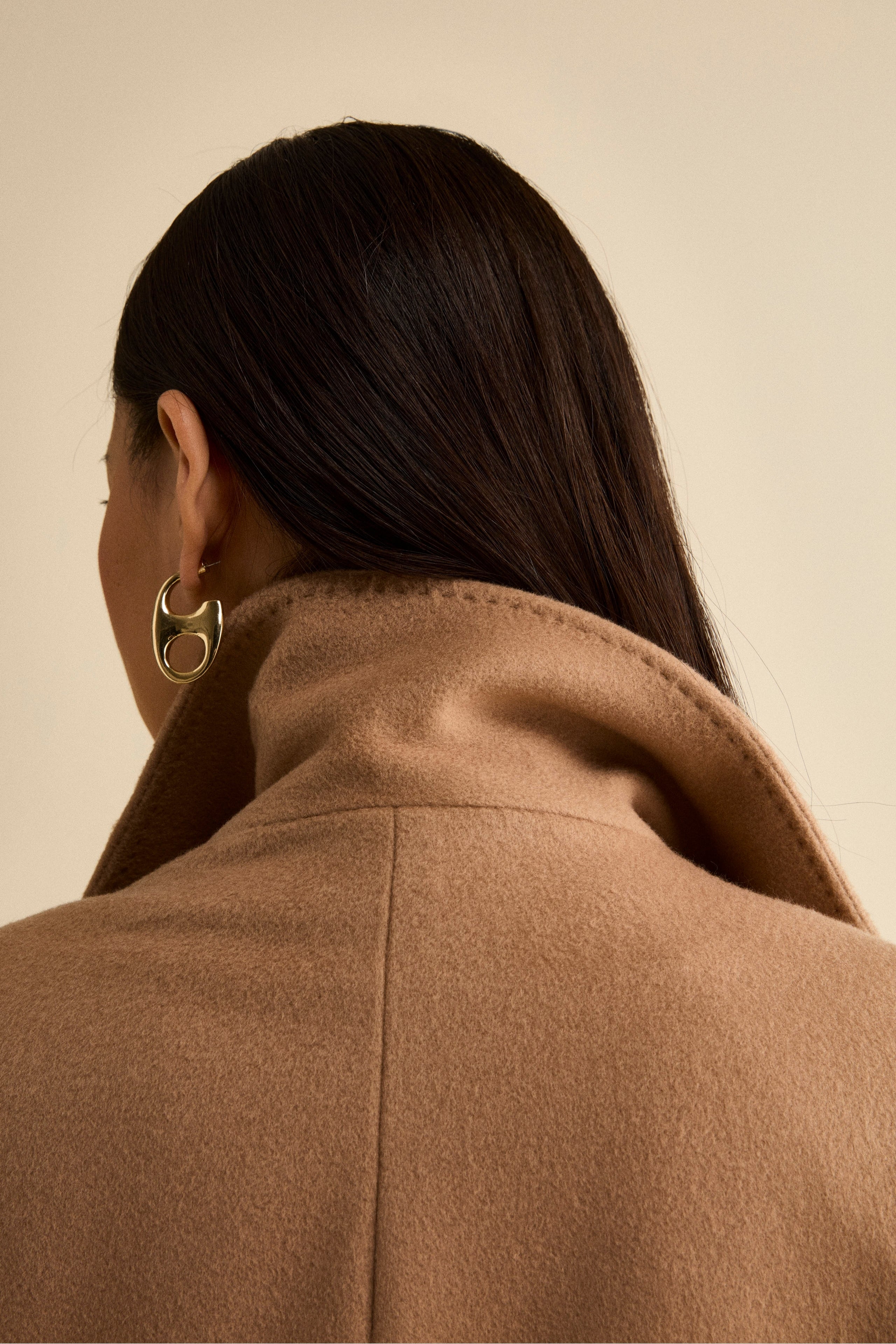 Cappotto lungo in lana e cashmere - CAMMELLO