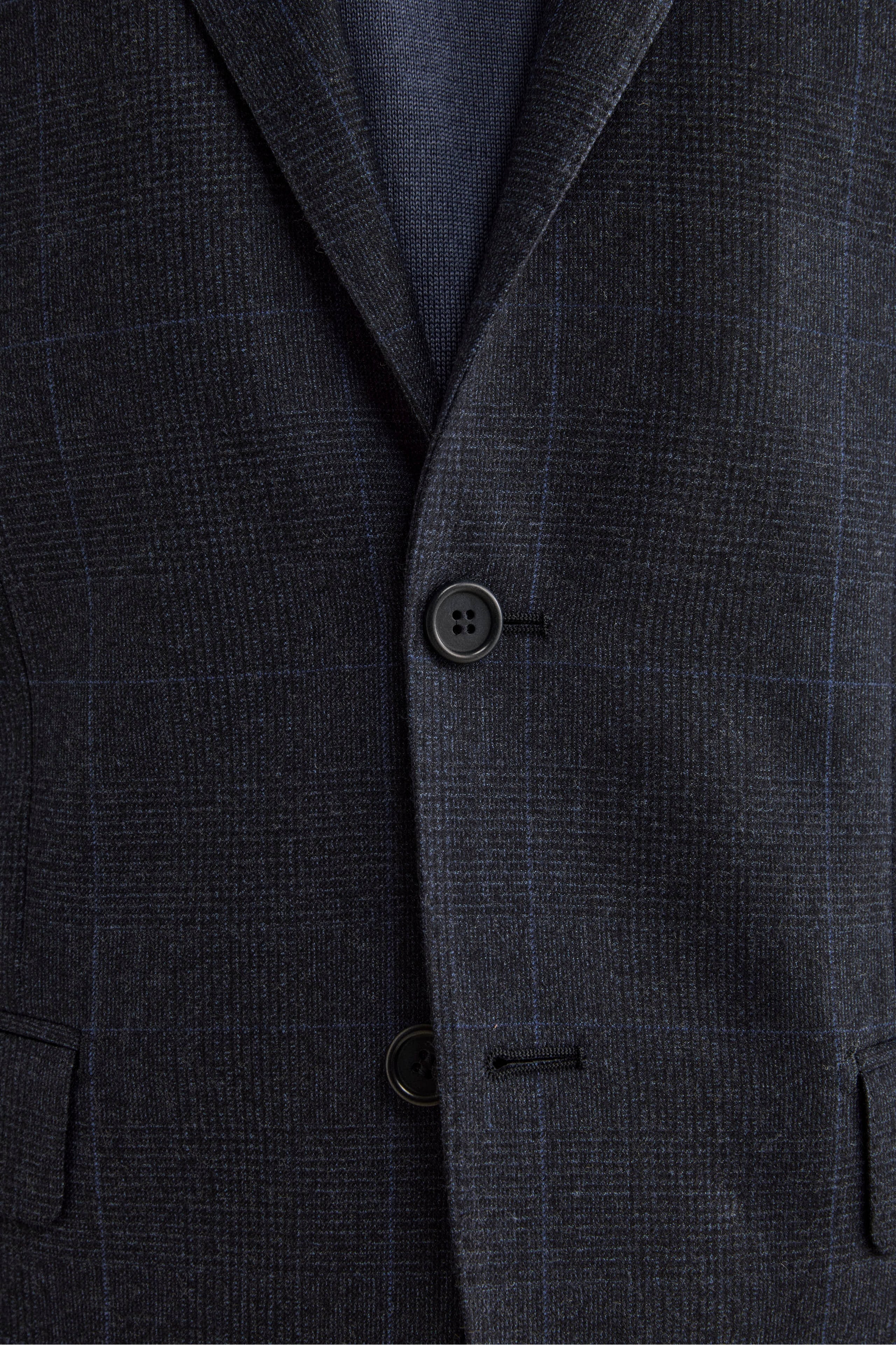 Abito Slim Fit in Lana Vergine con Revers Classico - GALLES BLU