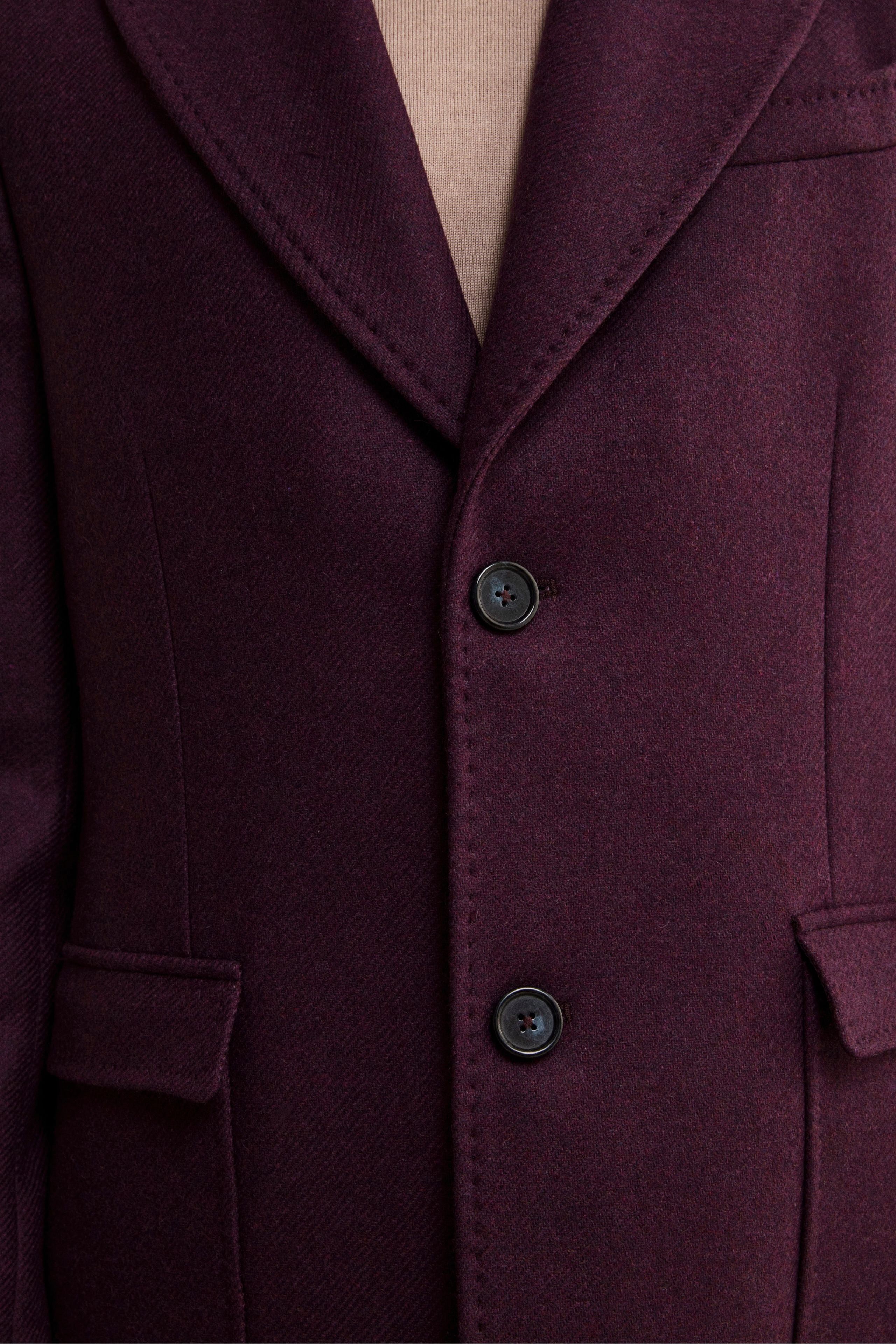 Cappotto Twill in Lana - MELANZANA