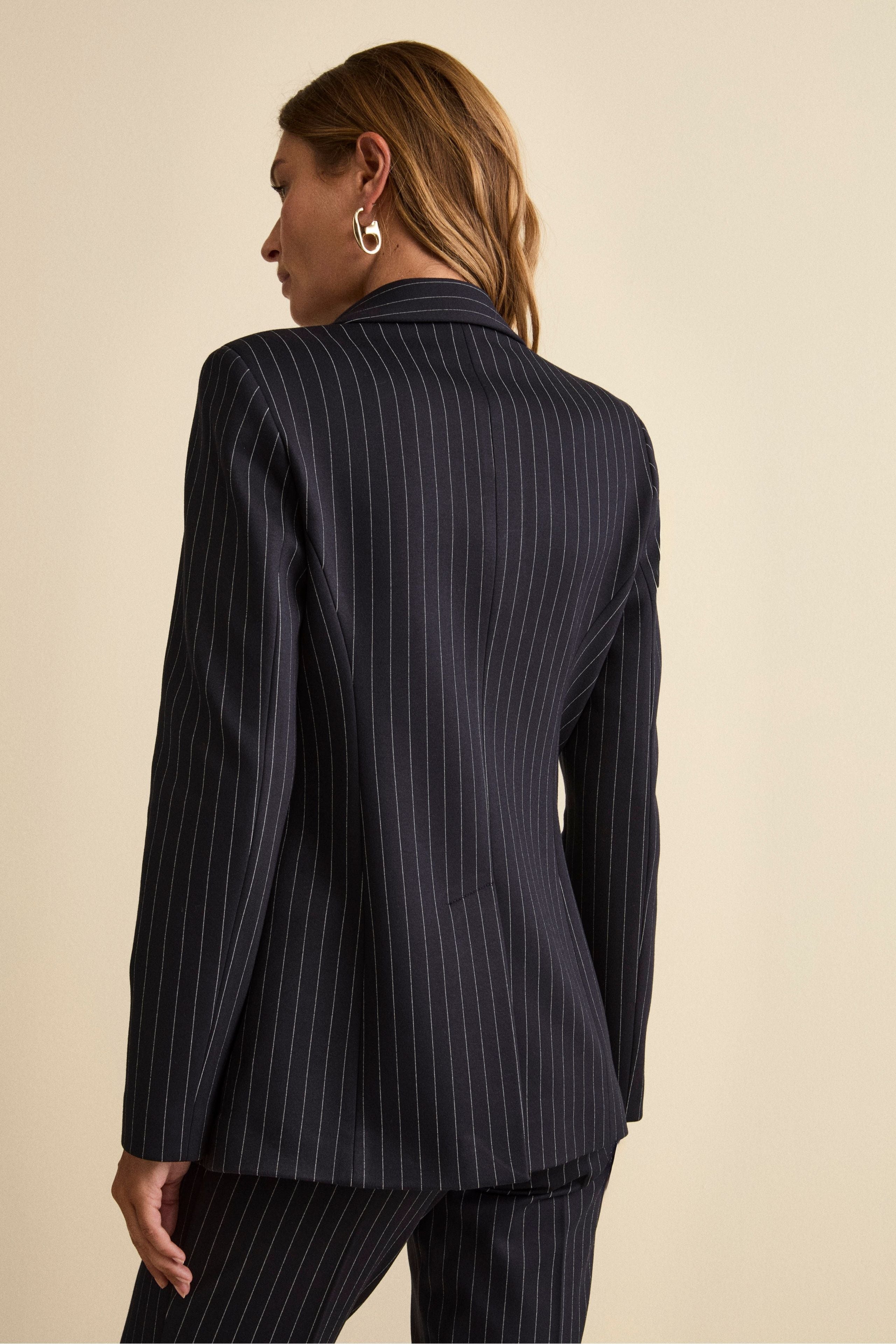 Tailleur Doppiopetto a Righe - BLU GESSATO