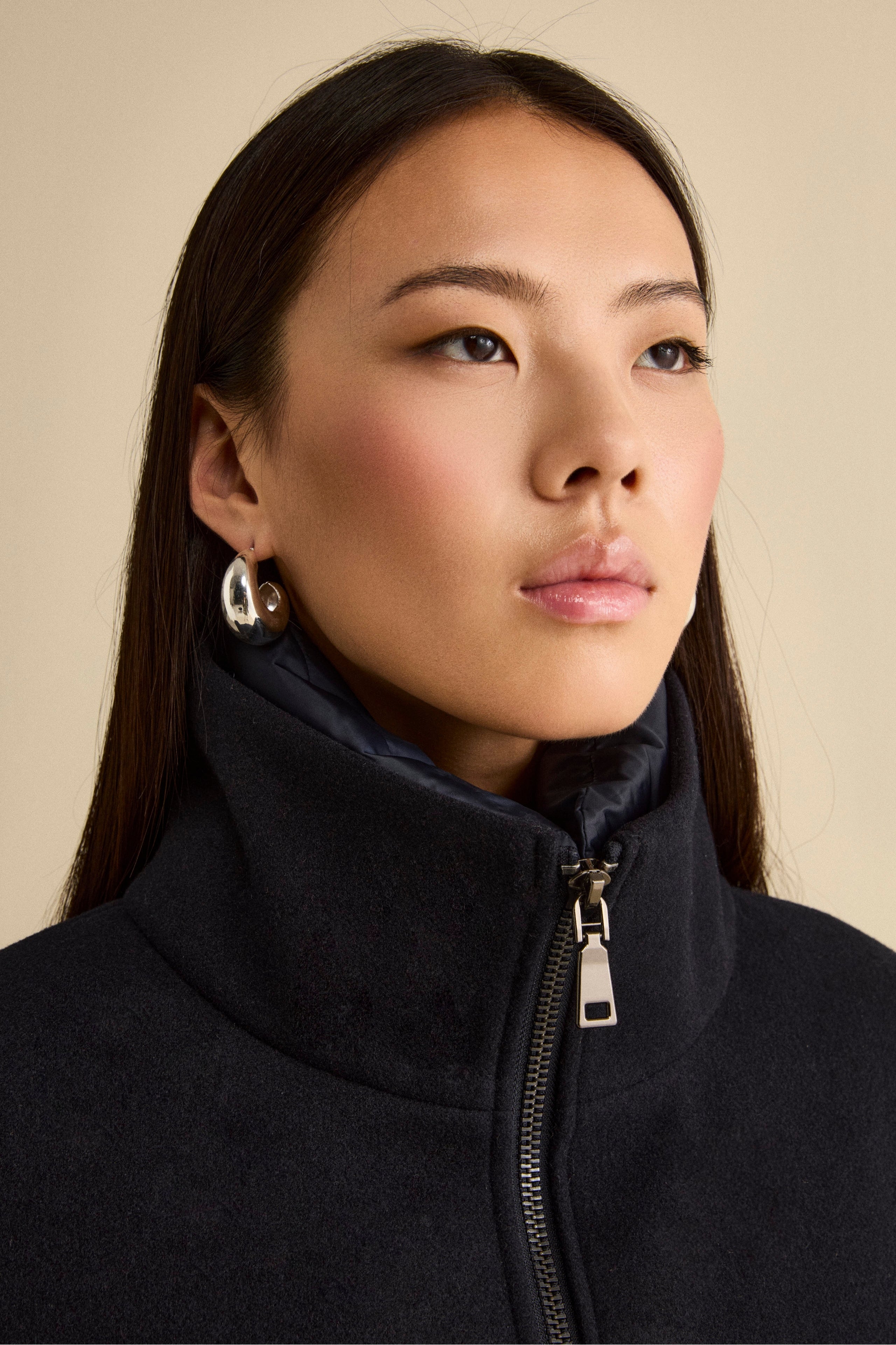 Giubbotto Imbottito Svasato con Zip - BLU