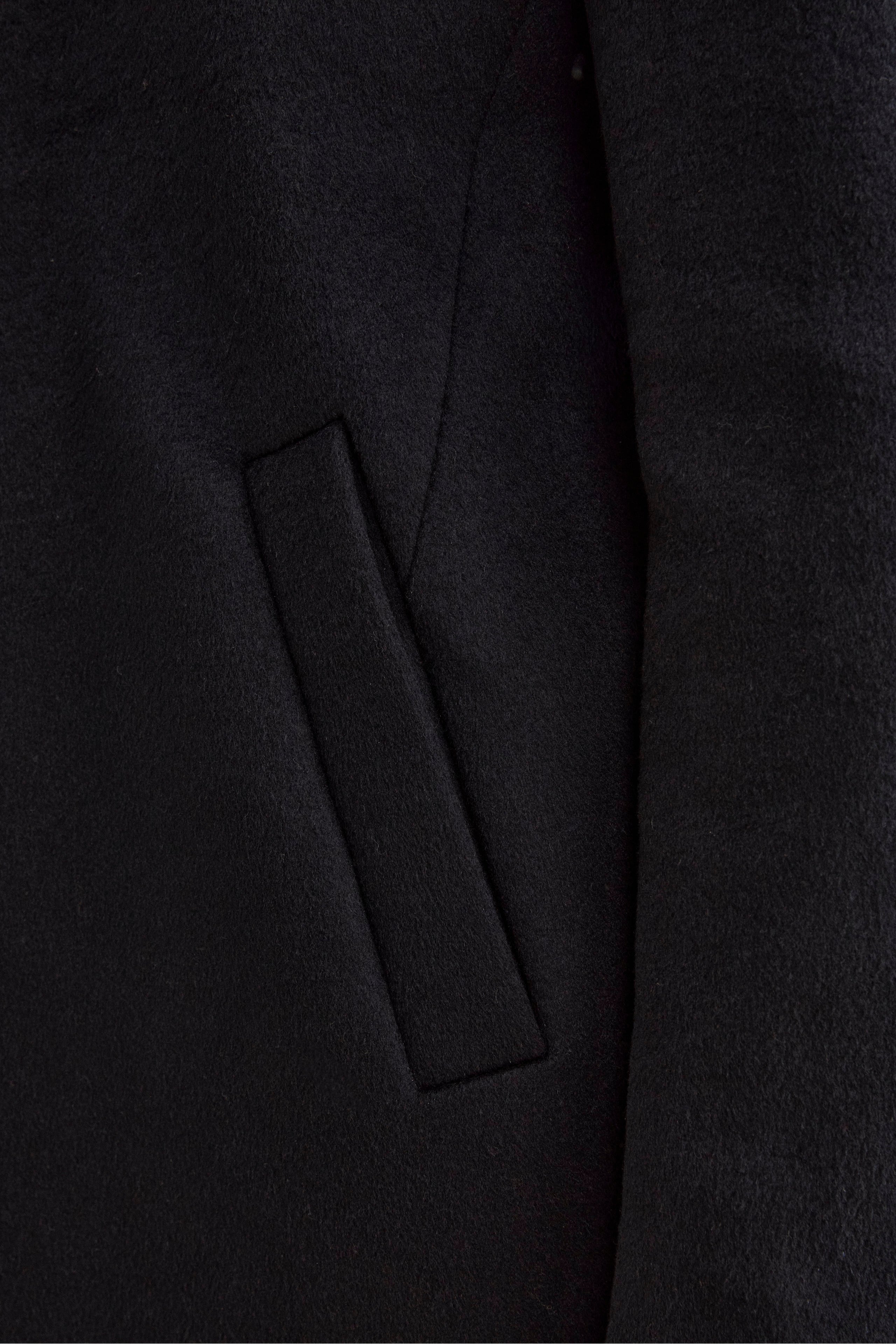 Cappotto Foderato in Misto Lana con Pettorina - BLU
