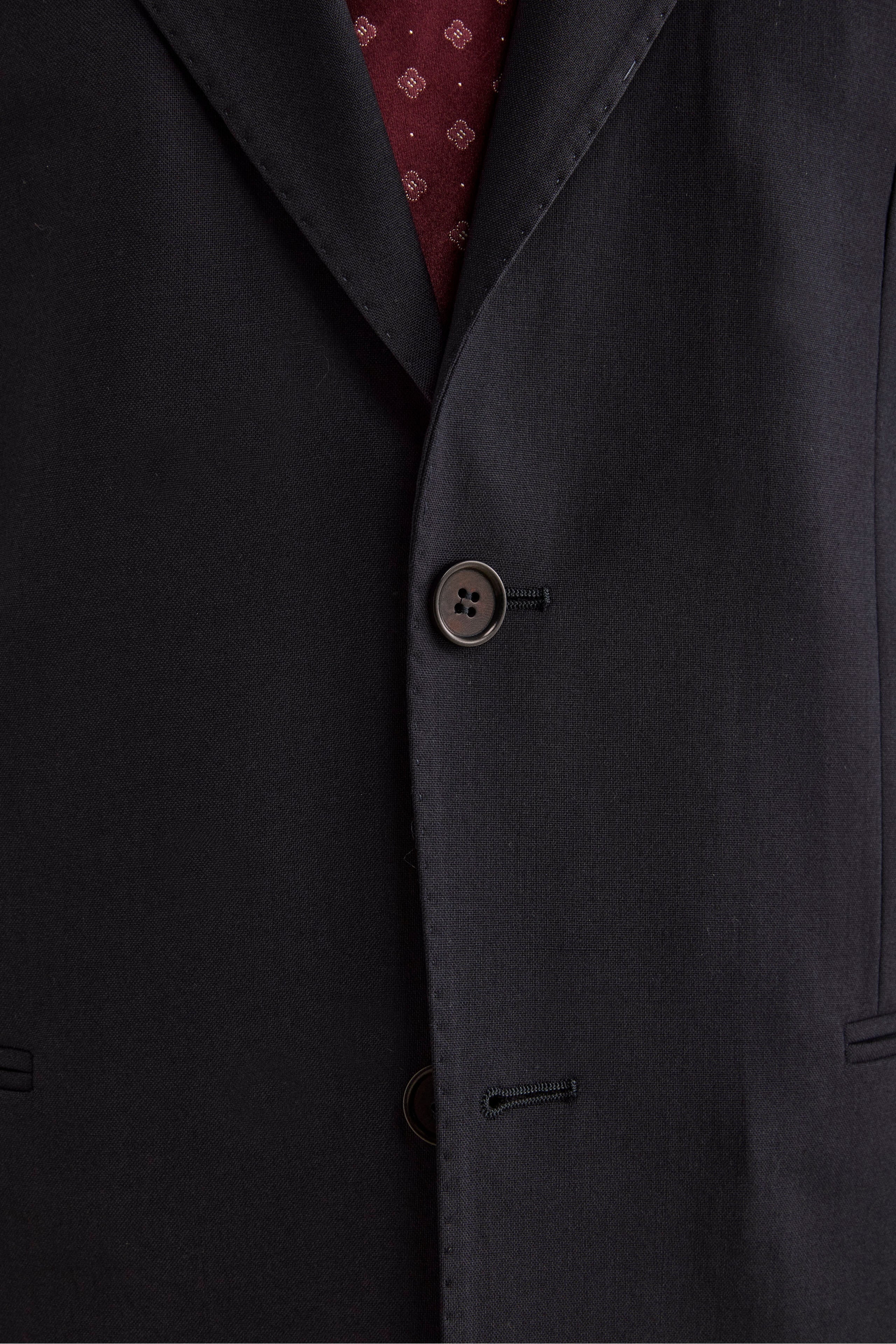 Abito Slim Fit in Lana Vergine con Revers a Lancia - BLU