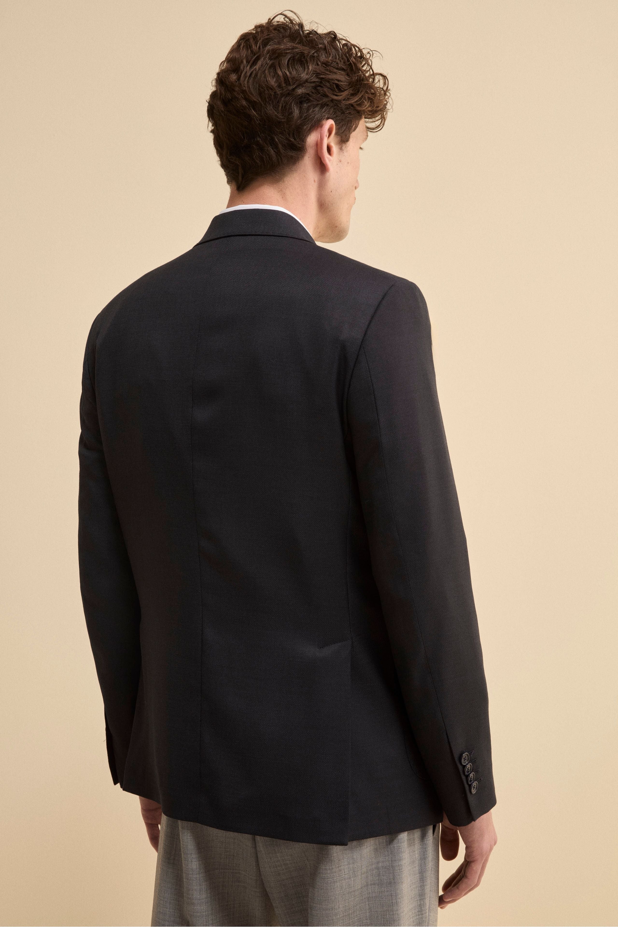 Giacca Elegante in Lana Vergine Regular Fit - BLU