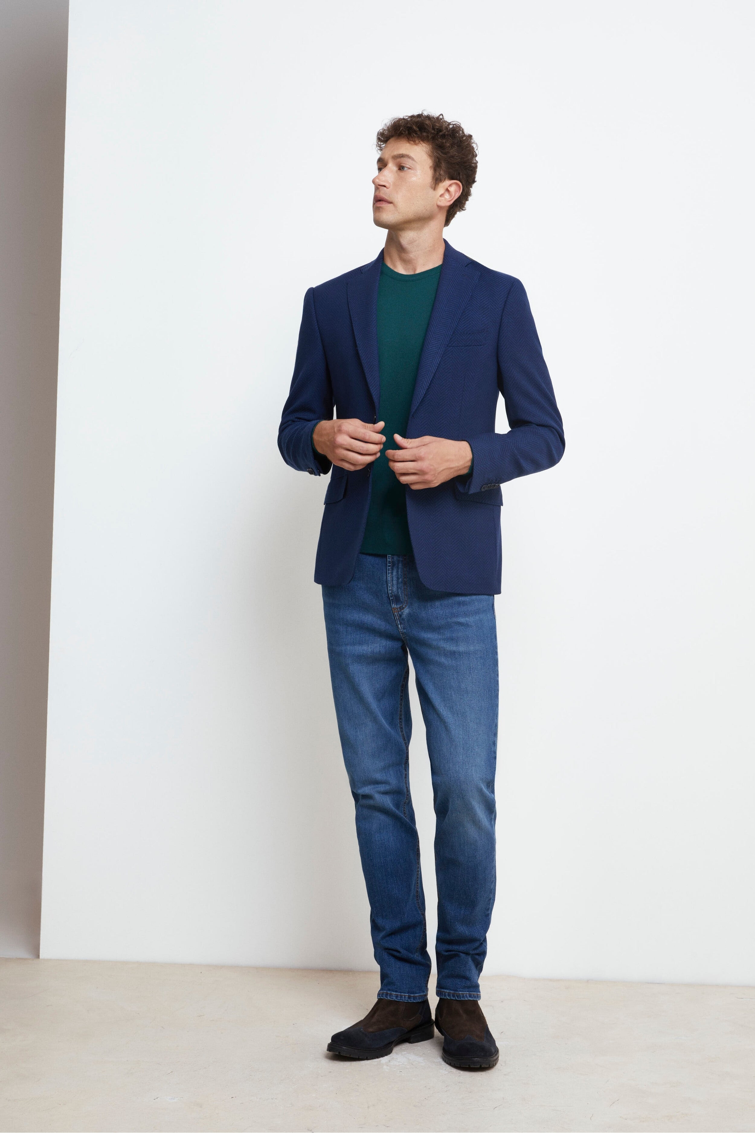 Giacca Slim in Lana e Cashmere - BLU SPIGATO