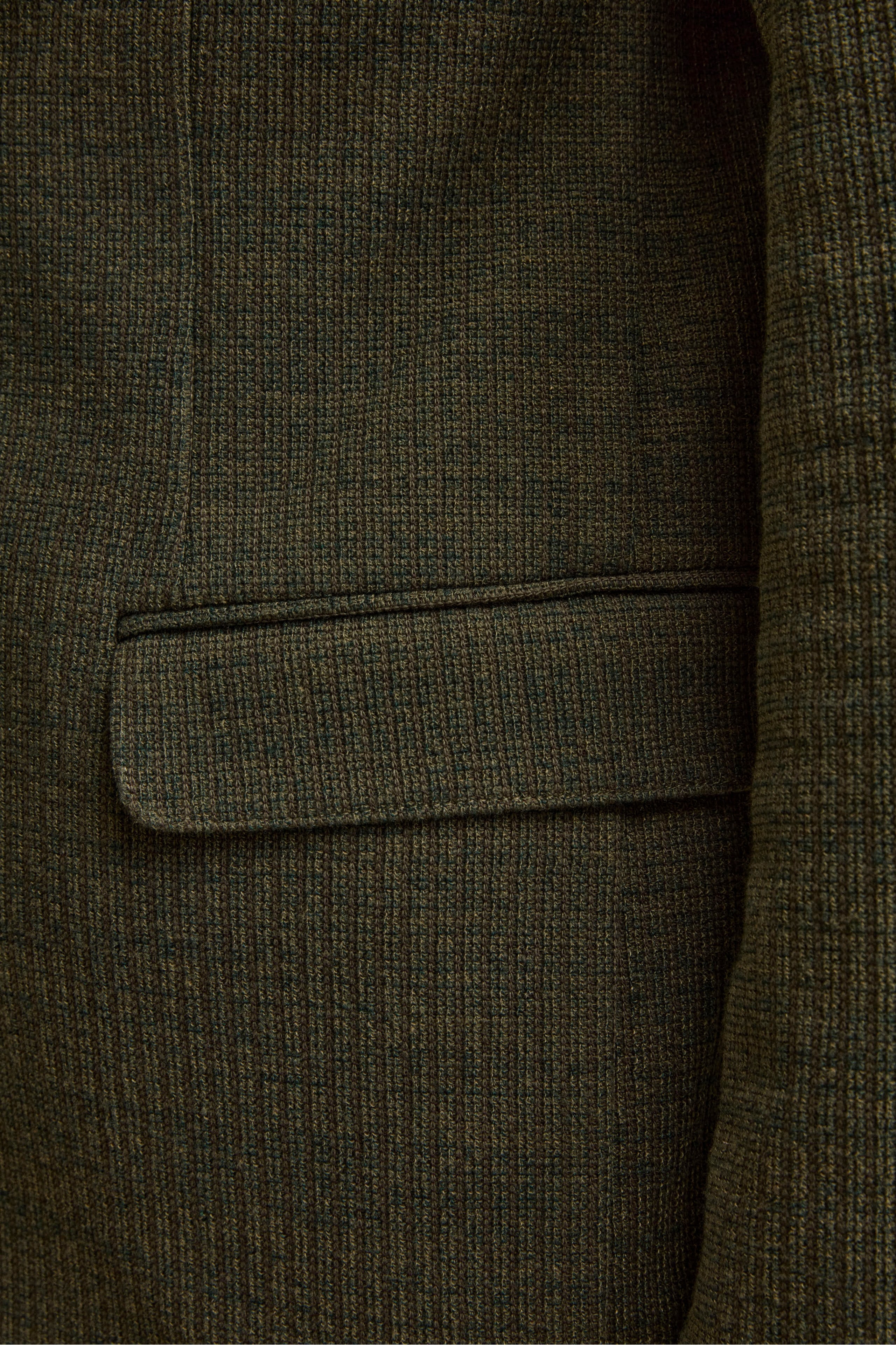 Giacca Sfoderata Slim Fit in Misto Cotone - VERDE