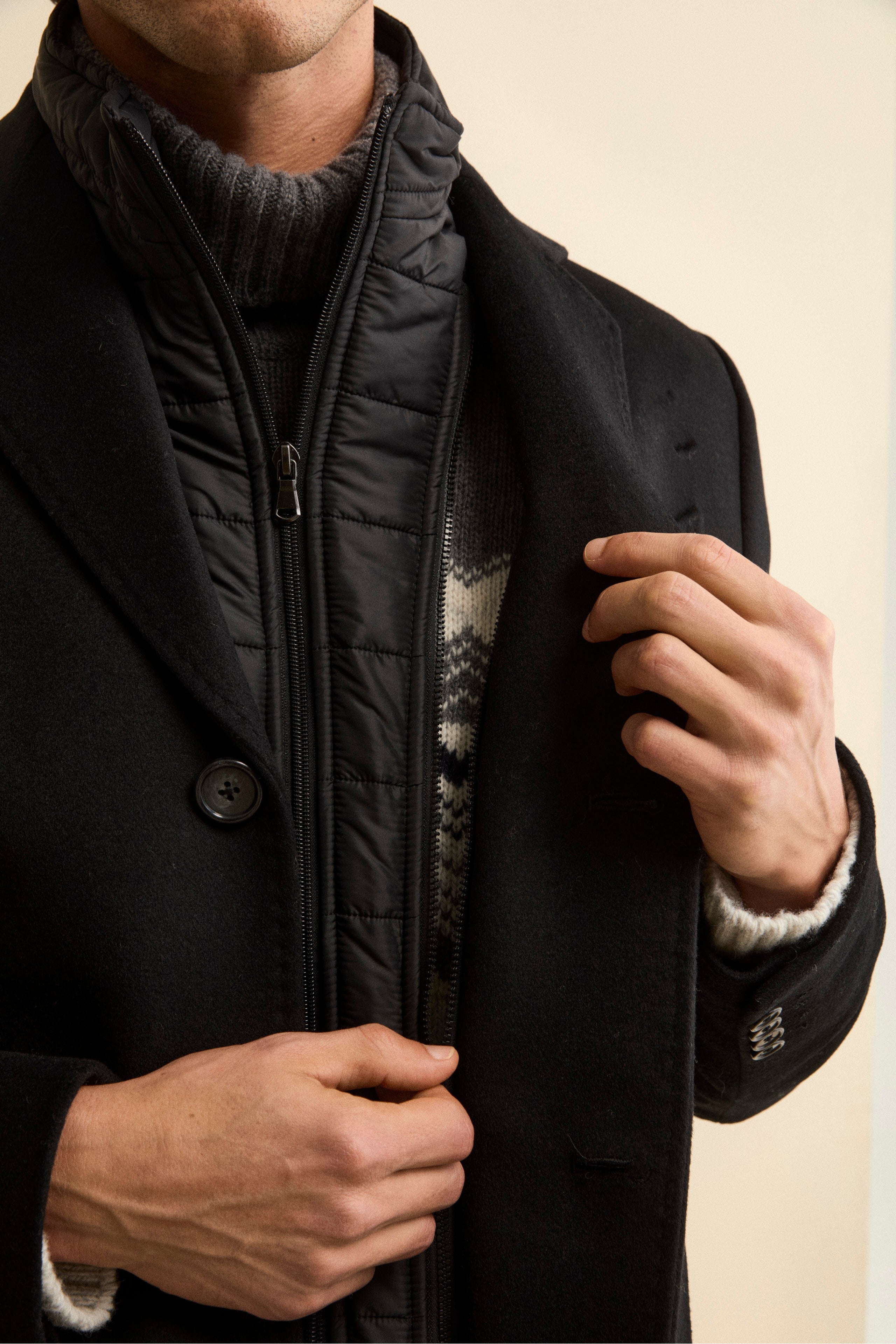 Cappotto in lana e cashmere - NERO