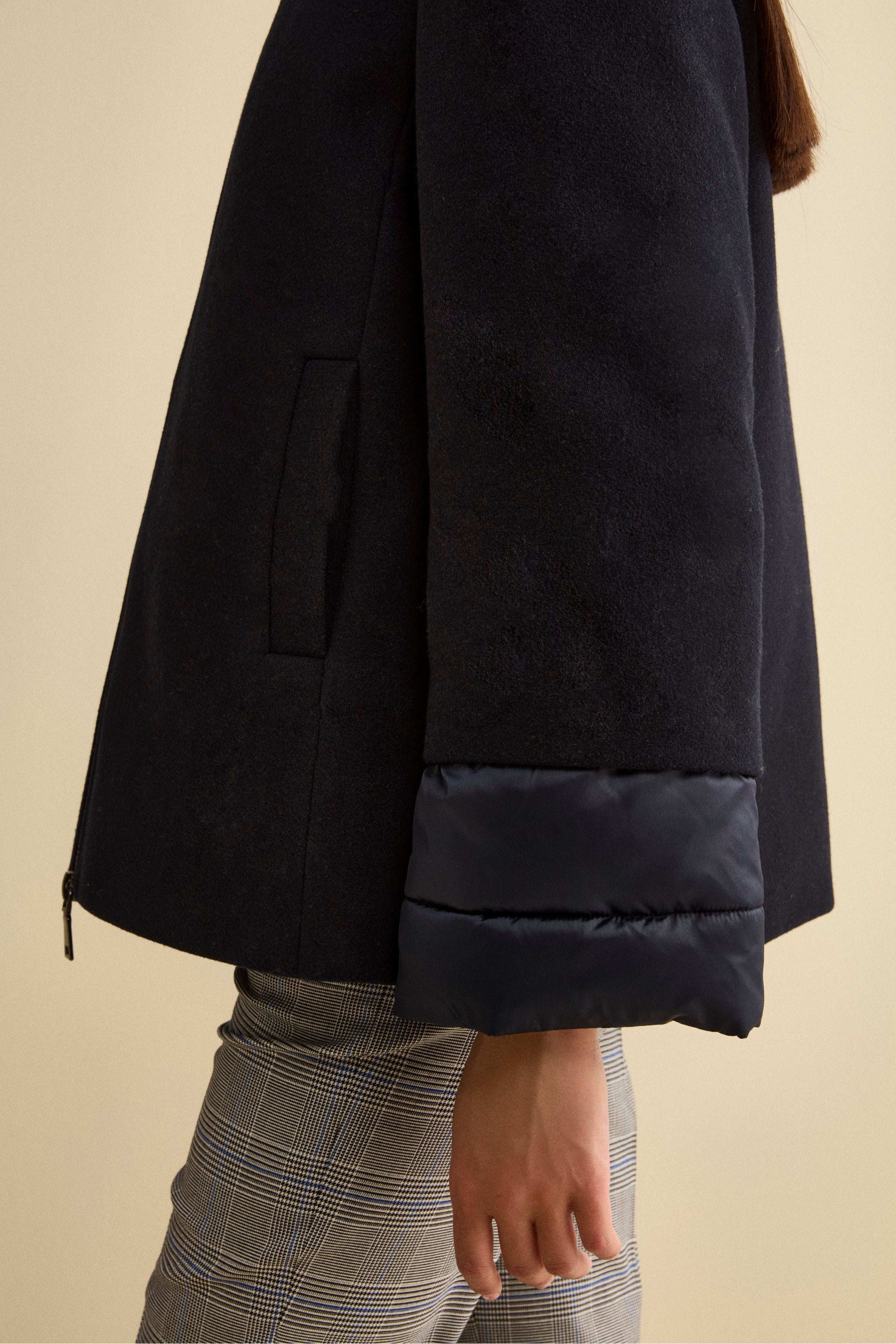 Giubbotto Imbottito Svasato con Zip - BLU