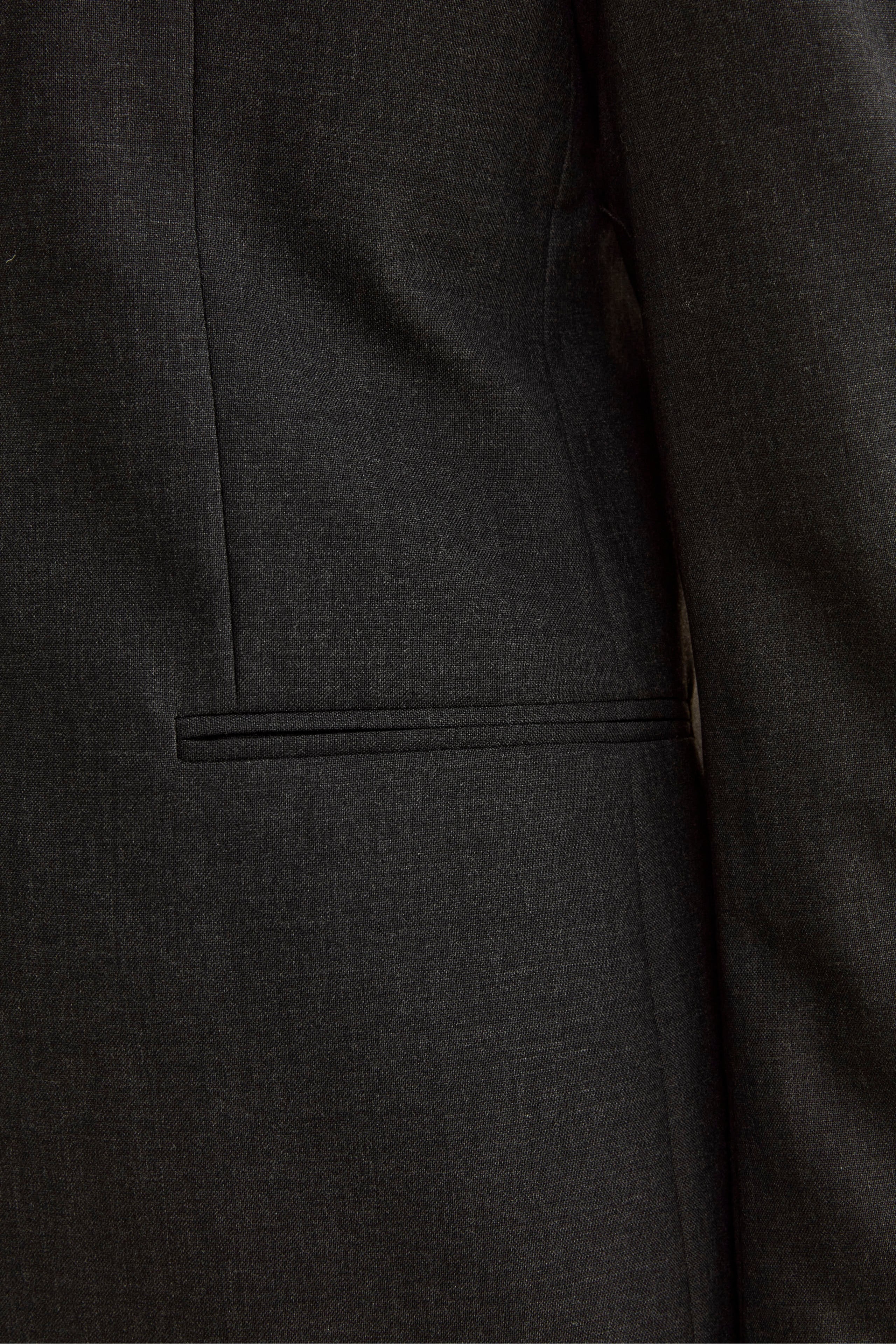 Abito Slim Fit Monopetto Revers a Lancia in Lana Vergine - ANTRACITE