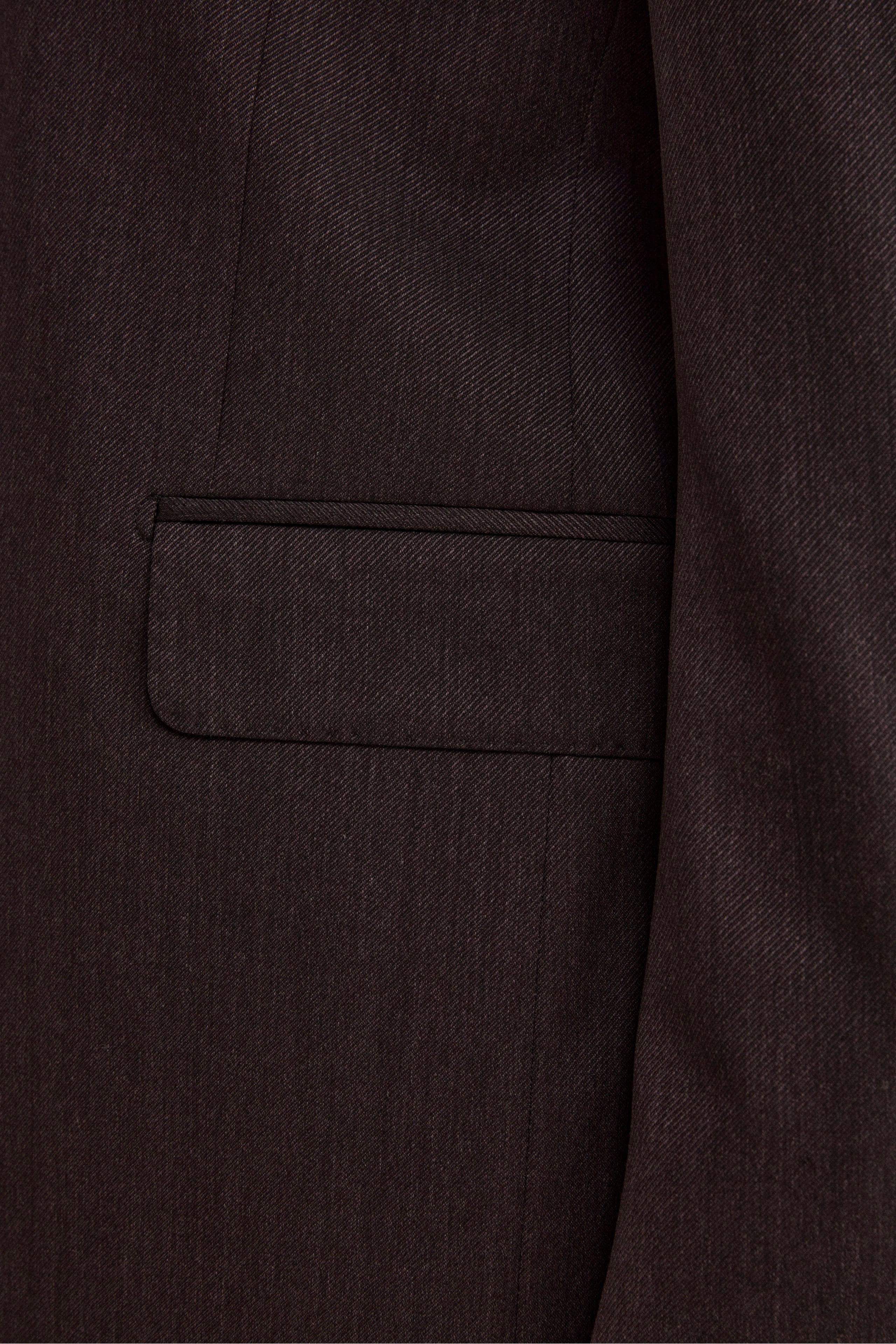 Abito Monopetto in Lana Vergine Regular Fit - MELANZANA