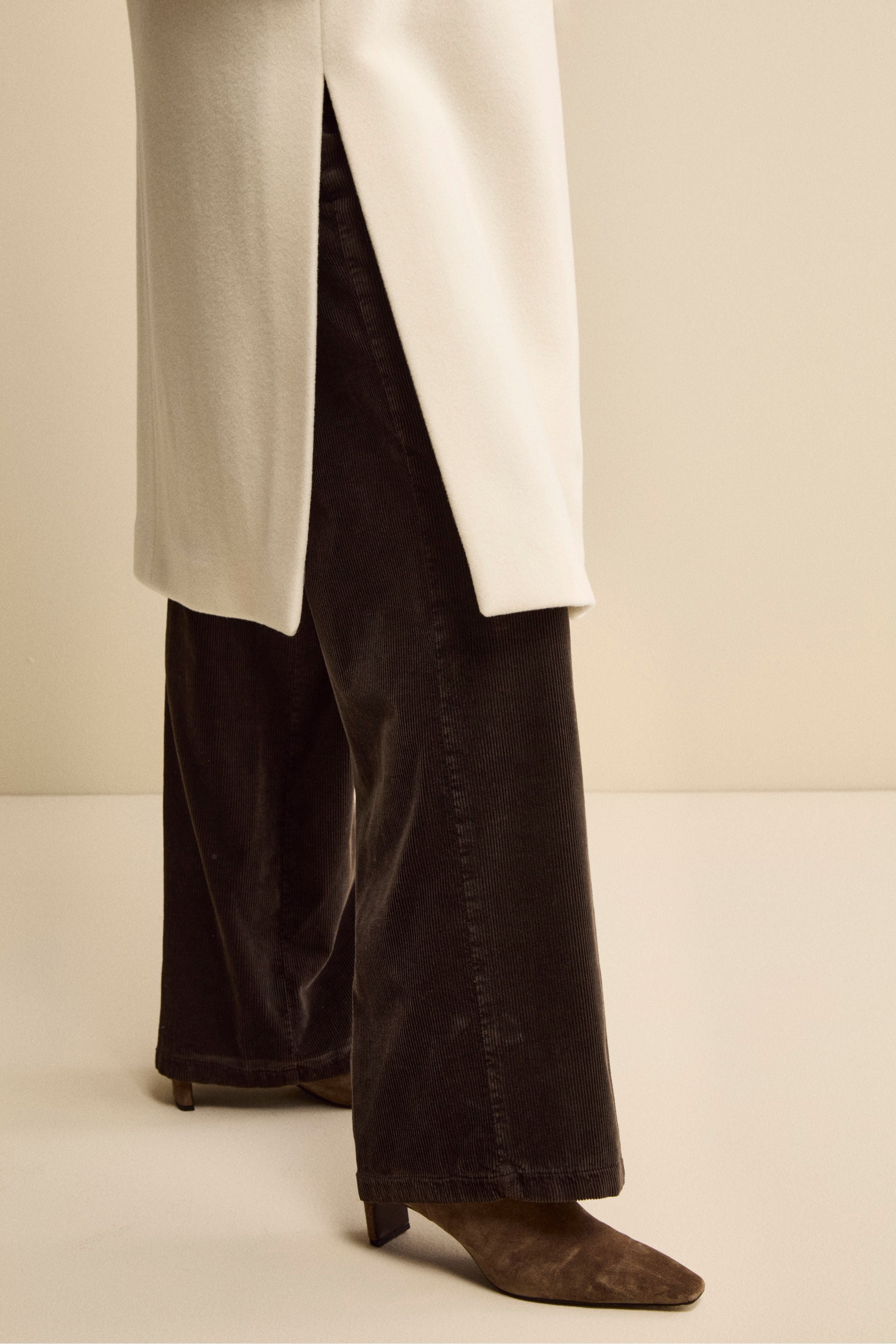 Cappotto Lungo in Lana e Cashmere con Cappuccio - PANNA