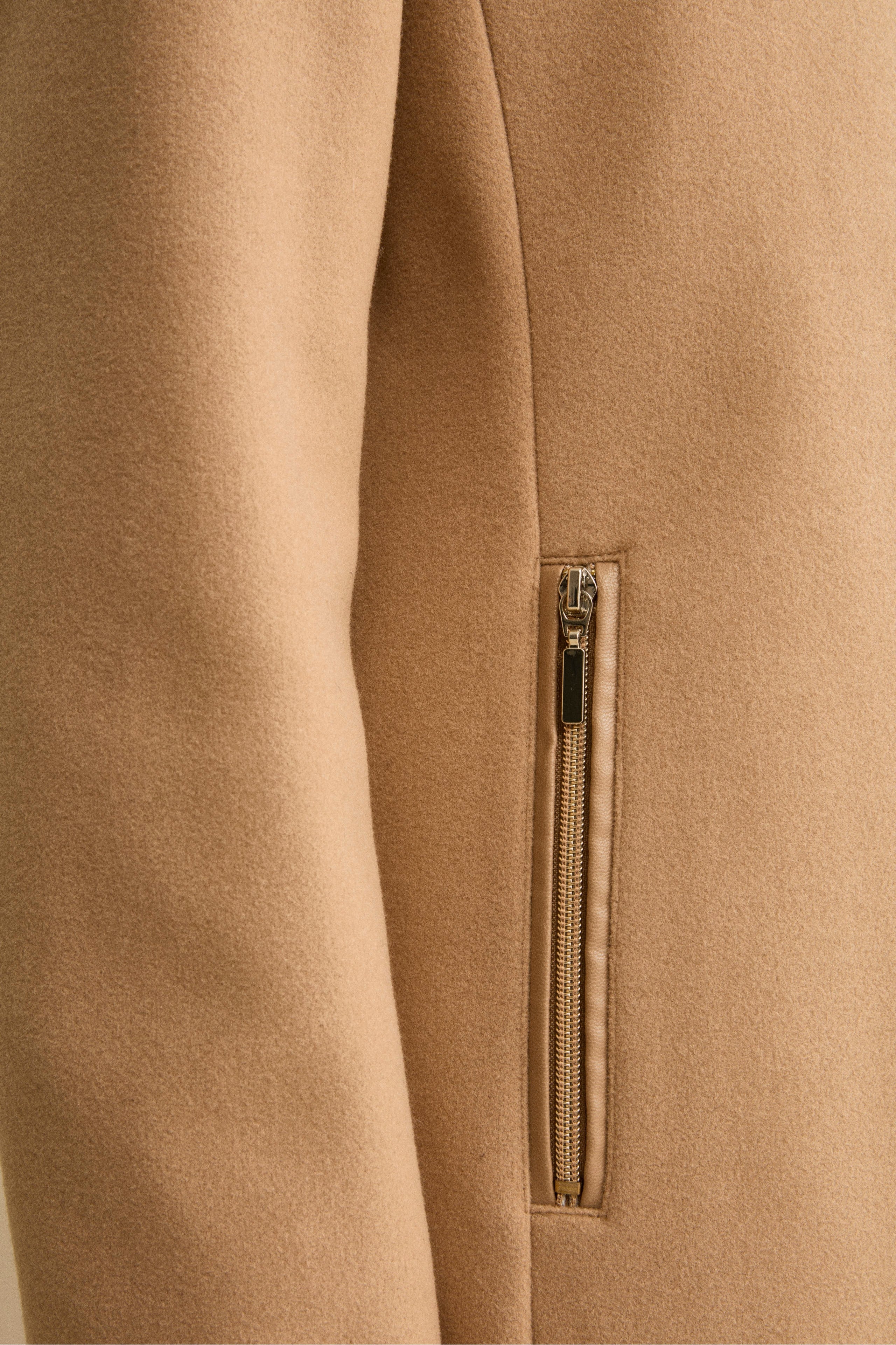 Cappotto Midi in Misto Lana con Alamaro - CAMMELLO