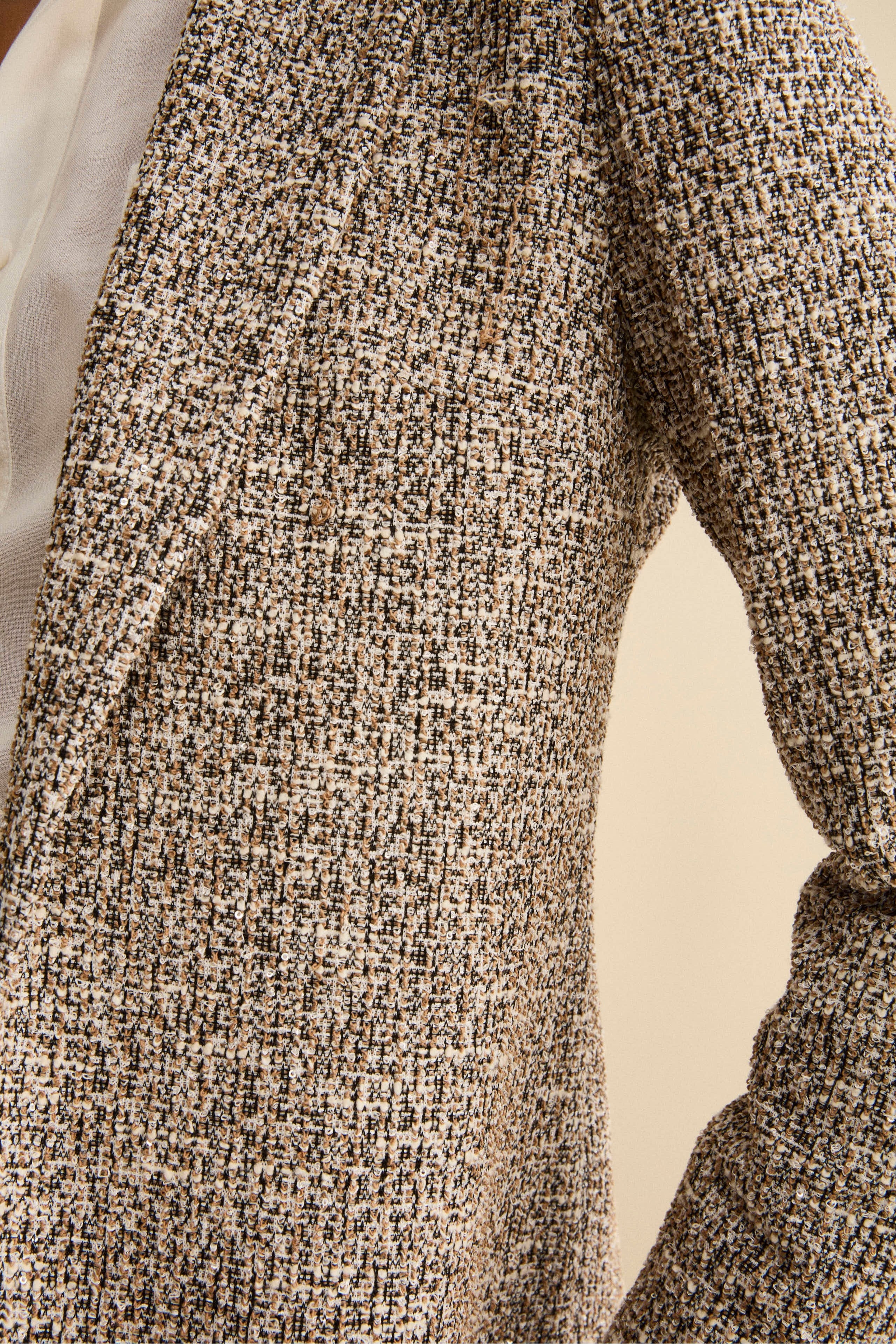 Giacca Monopetto Bouclé con Paillettes - NERO