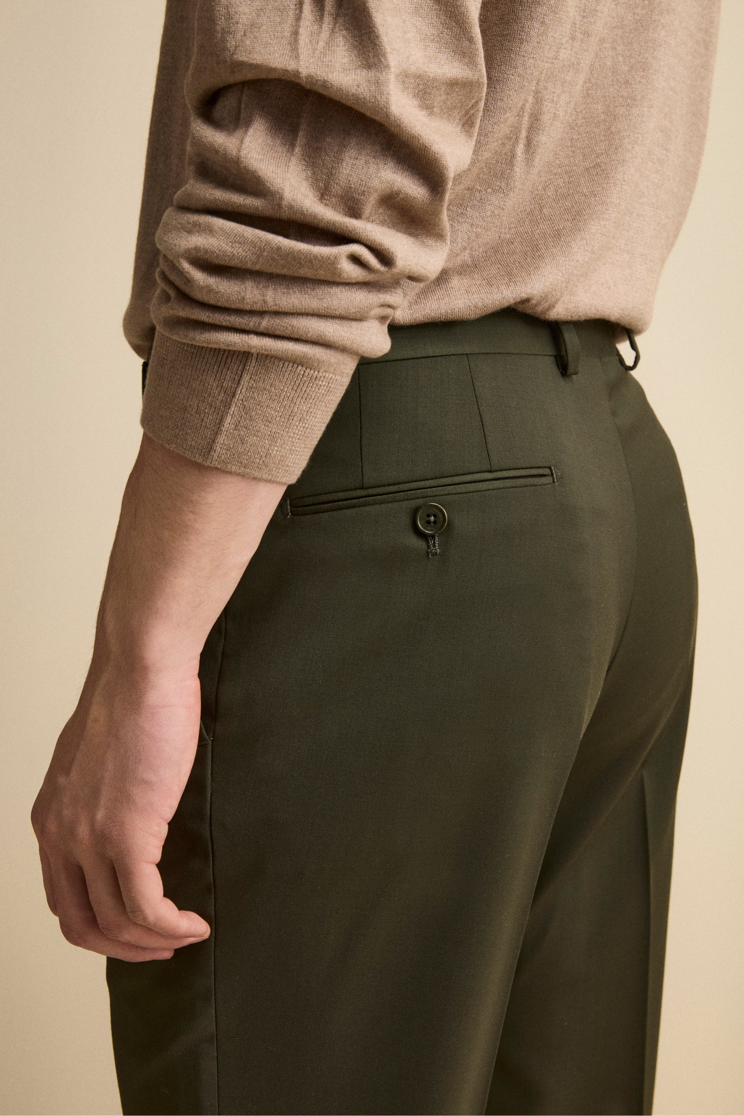 Abito Foderato Monopetto in Lana Slim Fit - VERDONE