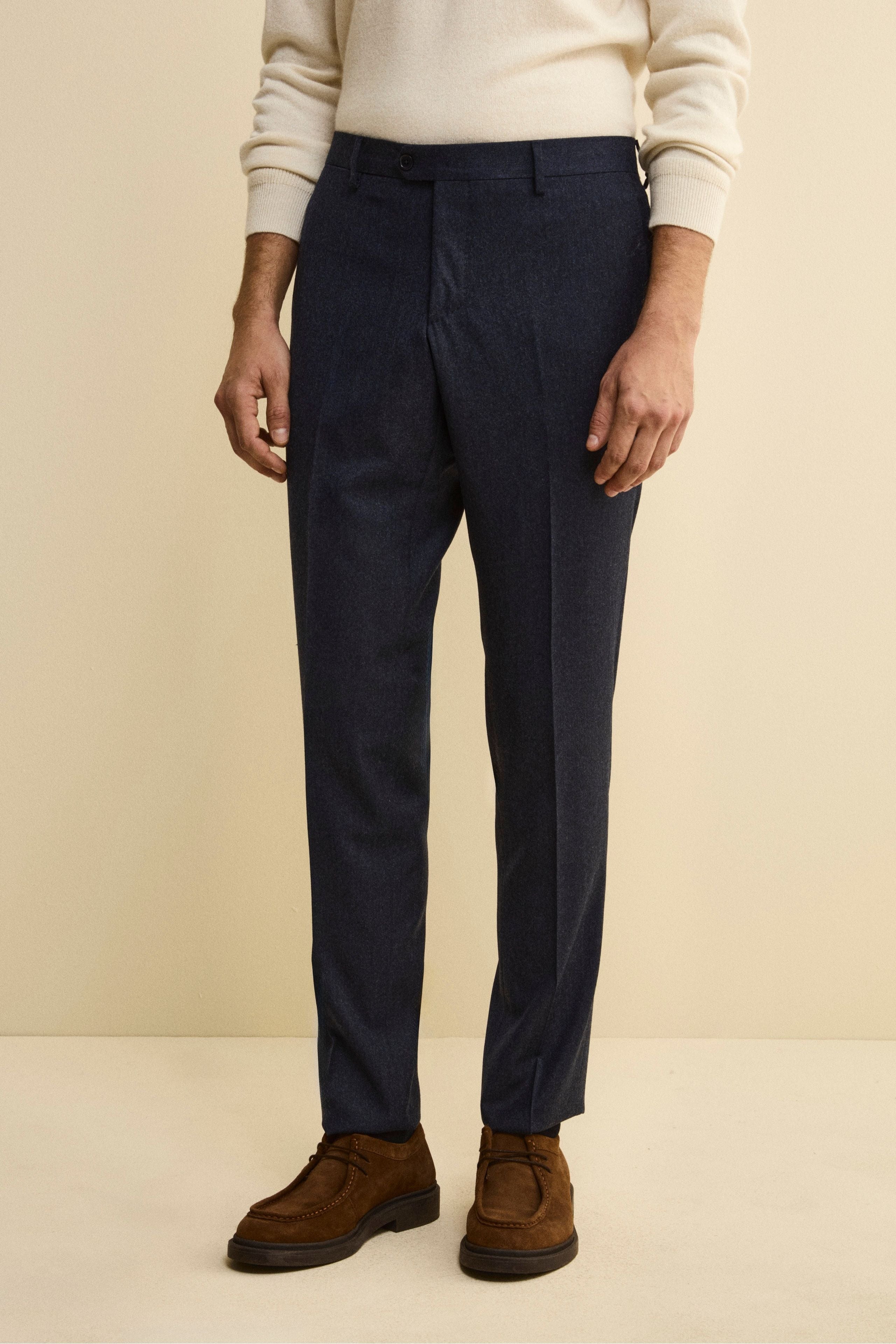 Abito Slim Fit in Misto Cashmere - BLU