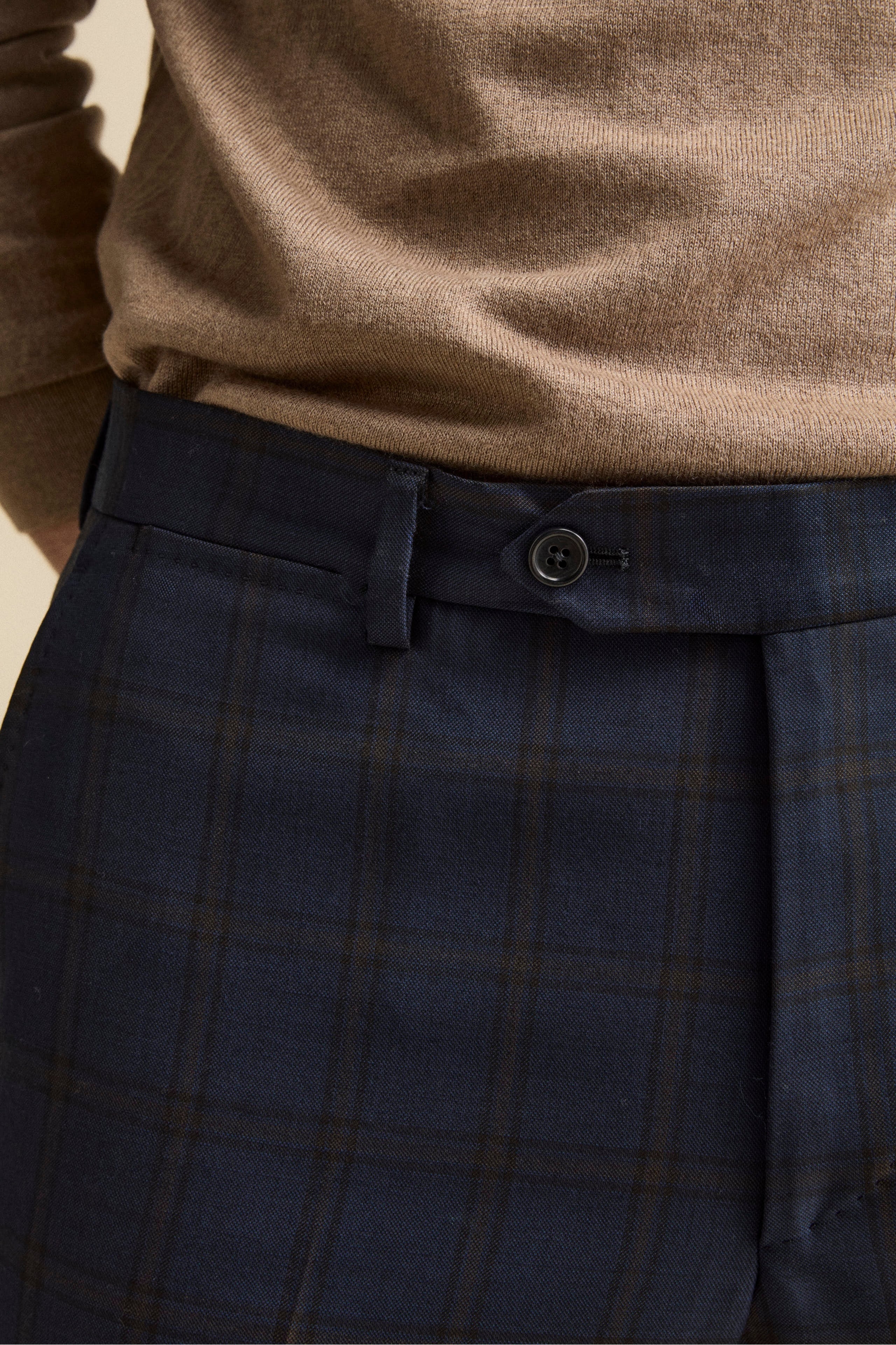 Abito Slim Fit Check Foderato in Lana Vergine - BLU QUADRI