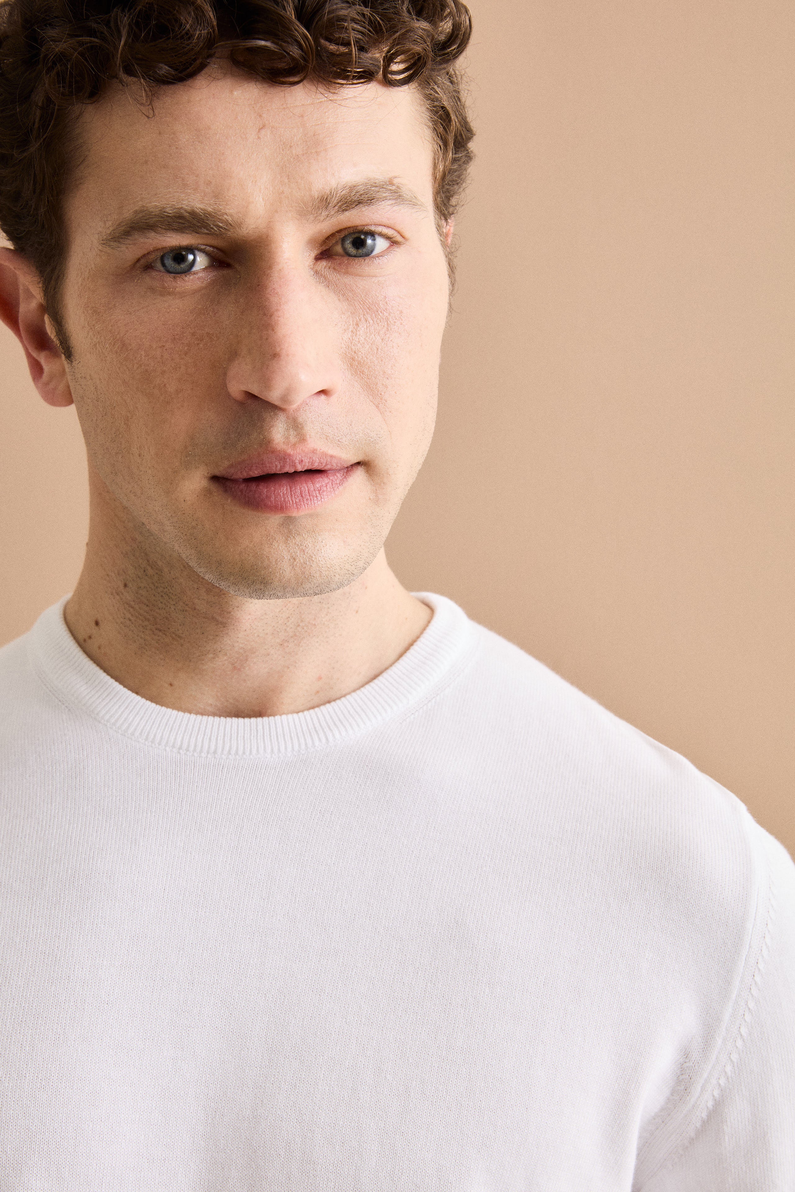 Maglia girocollo in cotone - BIANCO